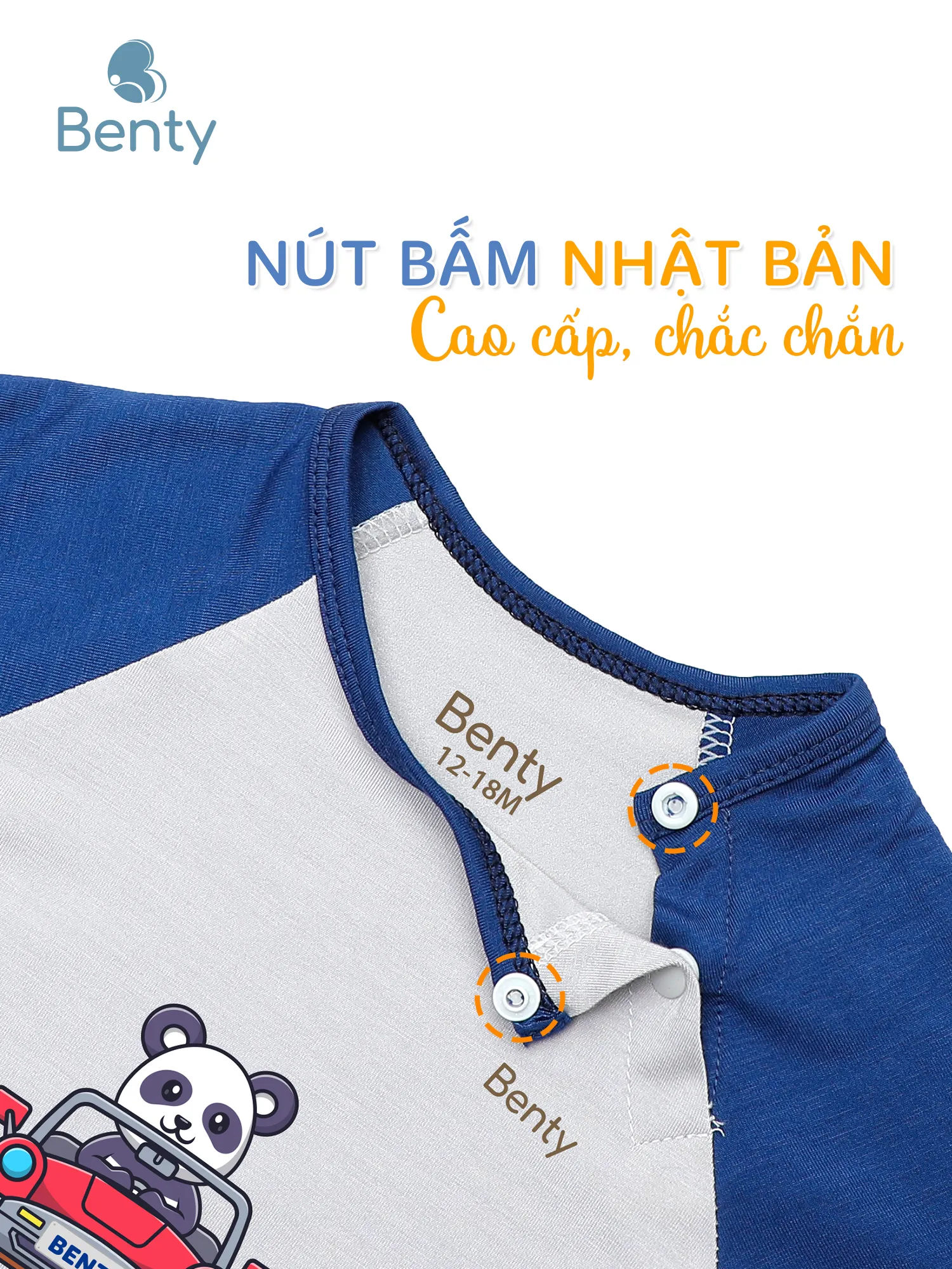 Bộ cộc tay cài chéo in Beep BT084 BENTY,chất mát cho bé