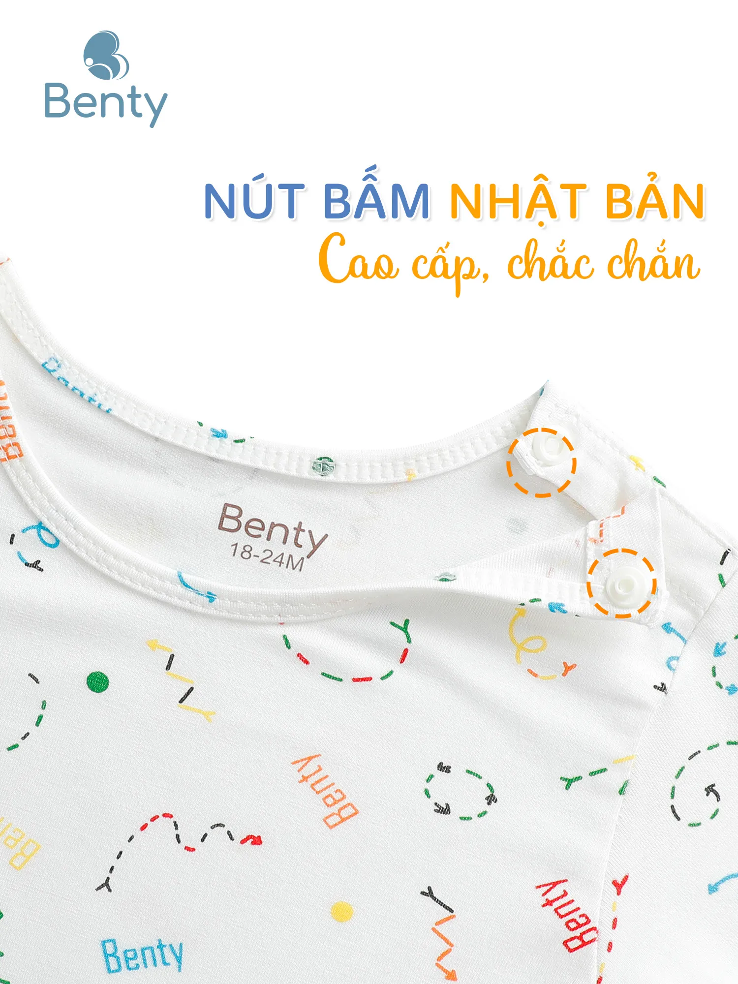 Dài tay cài vai full họa tiết BENTY đồ bộ trẻ em đi chơi