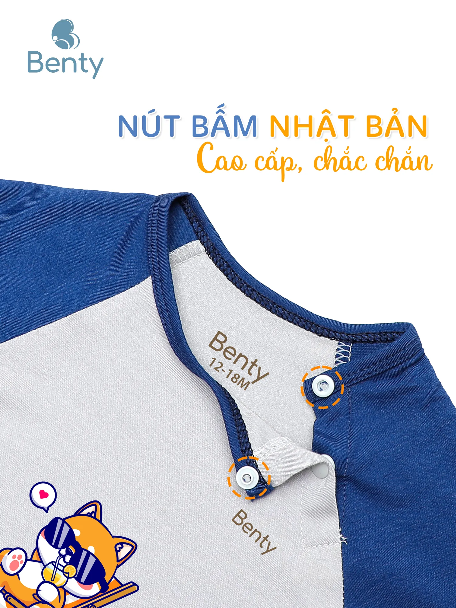 Bộ cộc tay cài chéo in Summer BT083 BENTY, đồ bộ cho bé