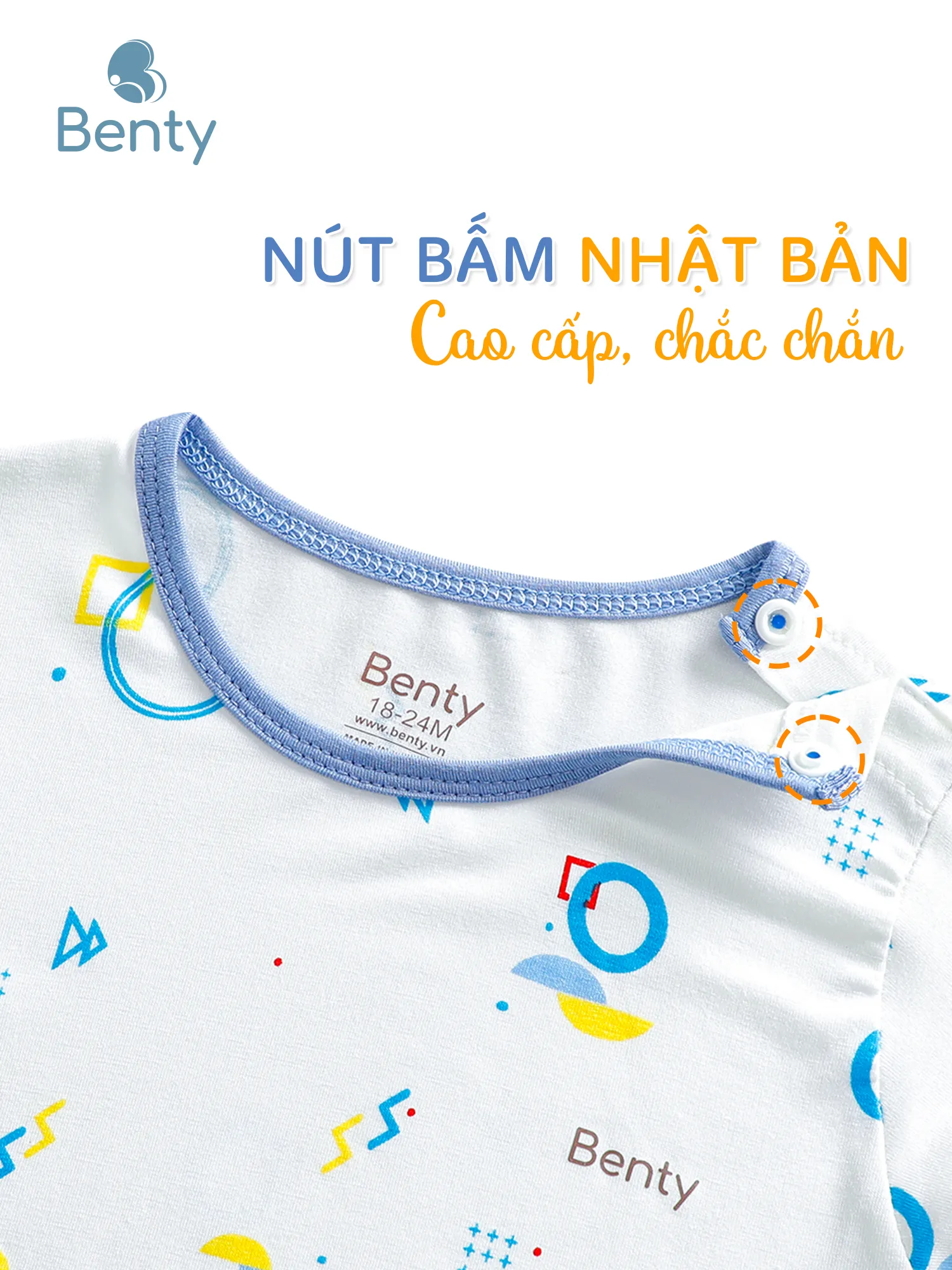 Dài cài vai họa tiết hình dạng BENTY đồ trẻ em mặc điều hòa