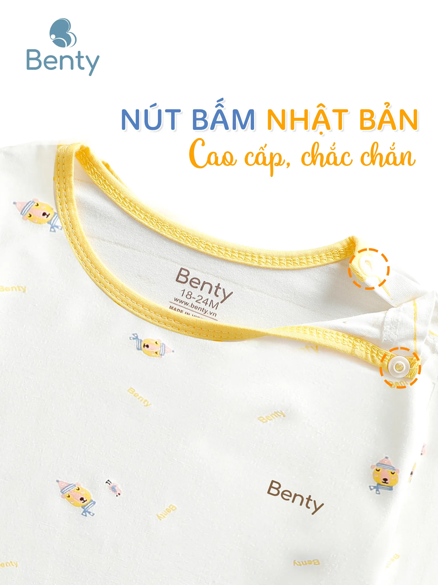 Dài cài vai họa tiết gấu BENTY đồ bộ trẻ em chính hãng