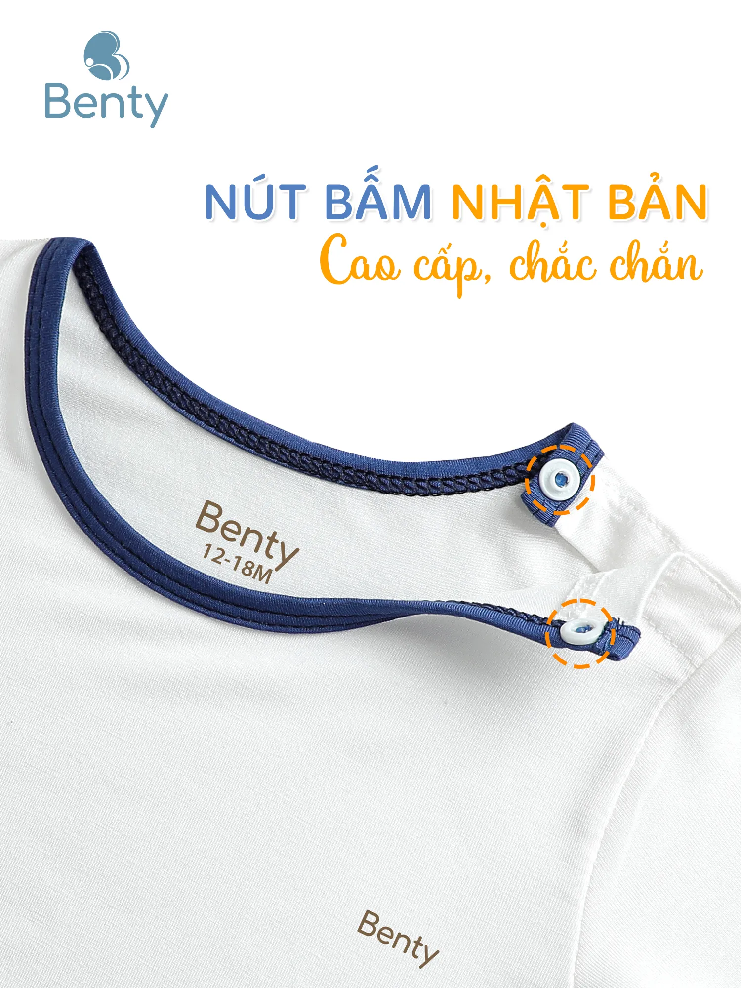 Dài cài vai trơn phối viền BENTY đồ bộ cho bé mặc điều hoà