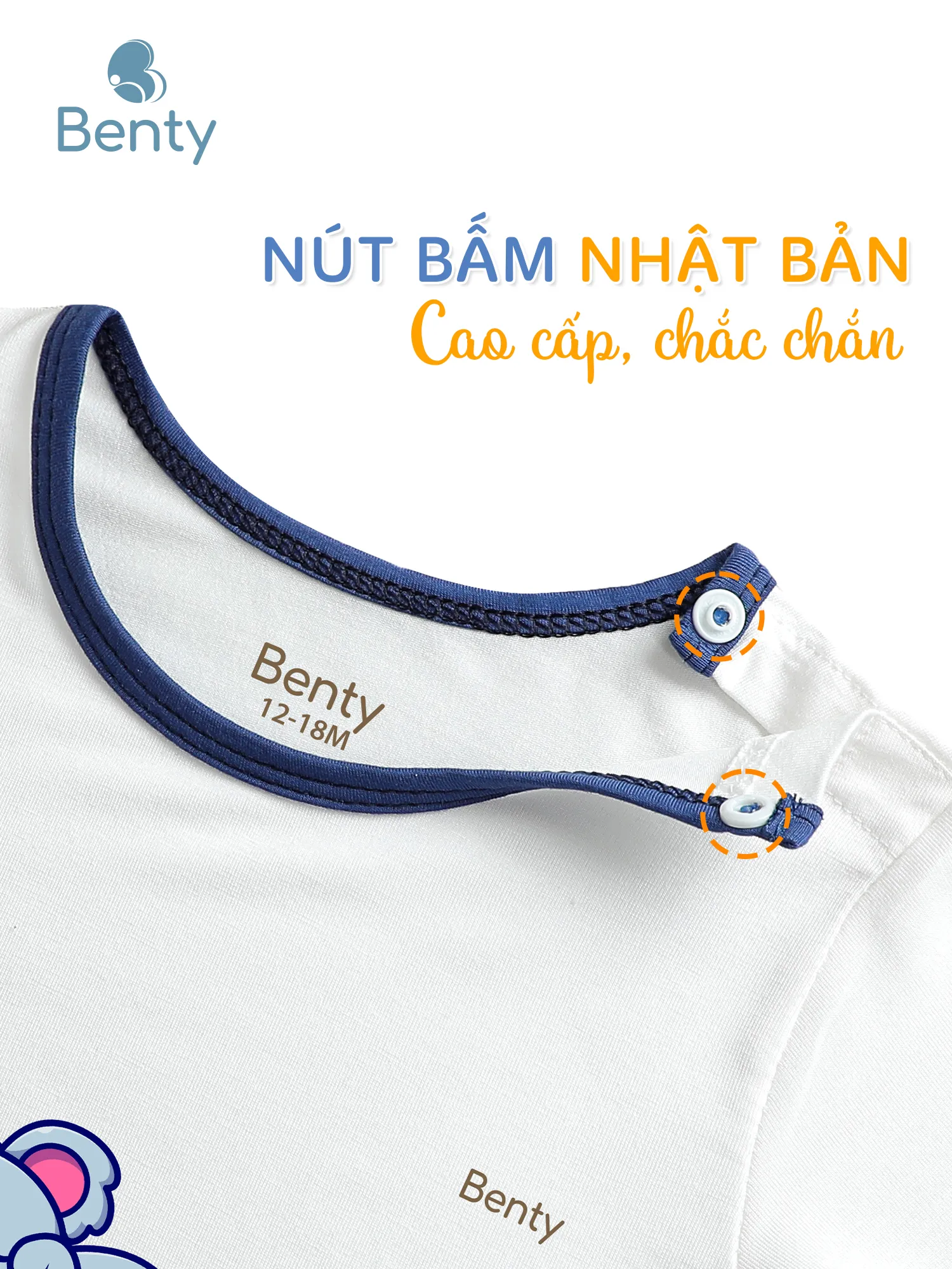 Dài cài vai phối viền BT074 BENTY đồ bộ cao cấp cho bé