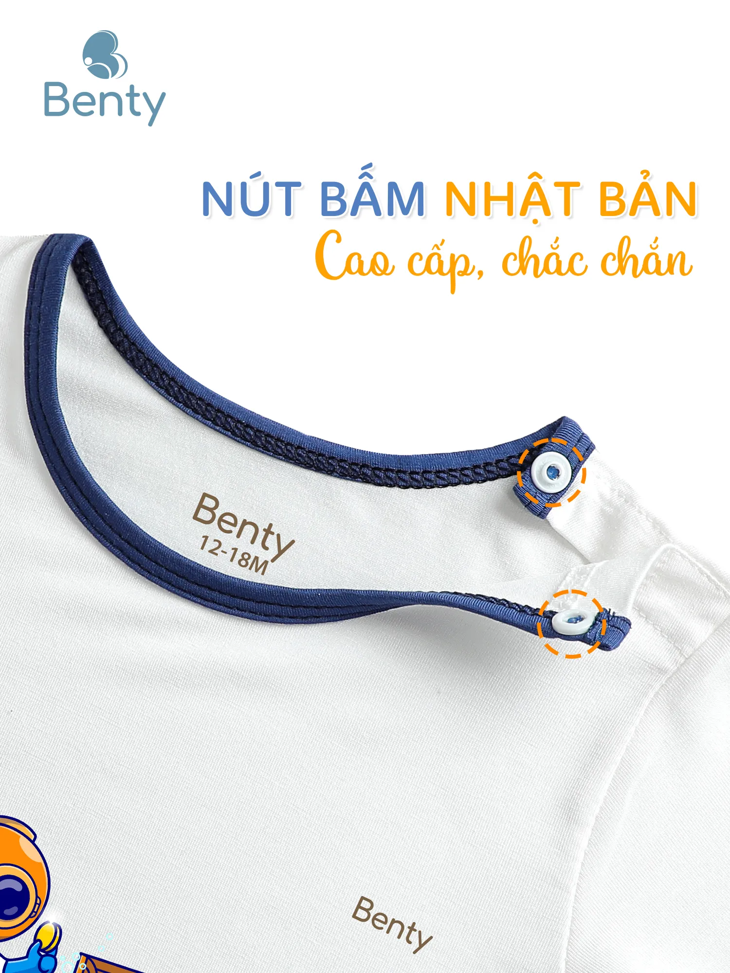 Dài cài vai phối viền BT076 BENTY quần áo trẻ em chính hãng