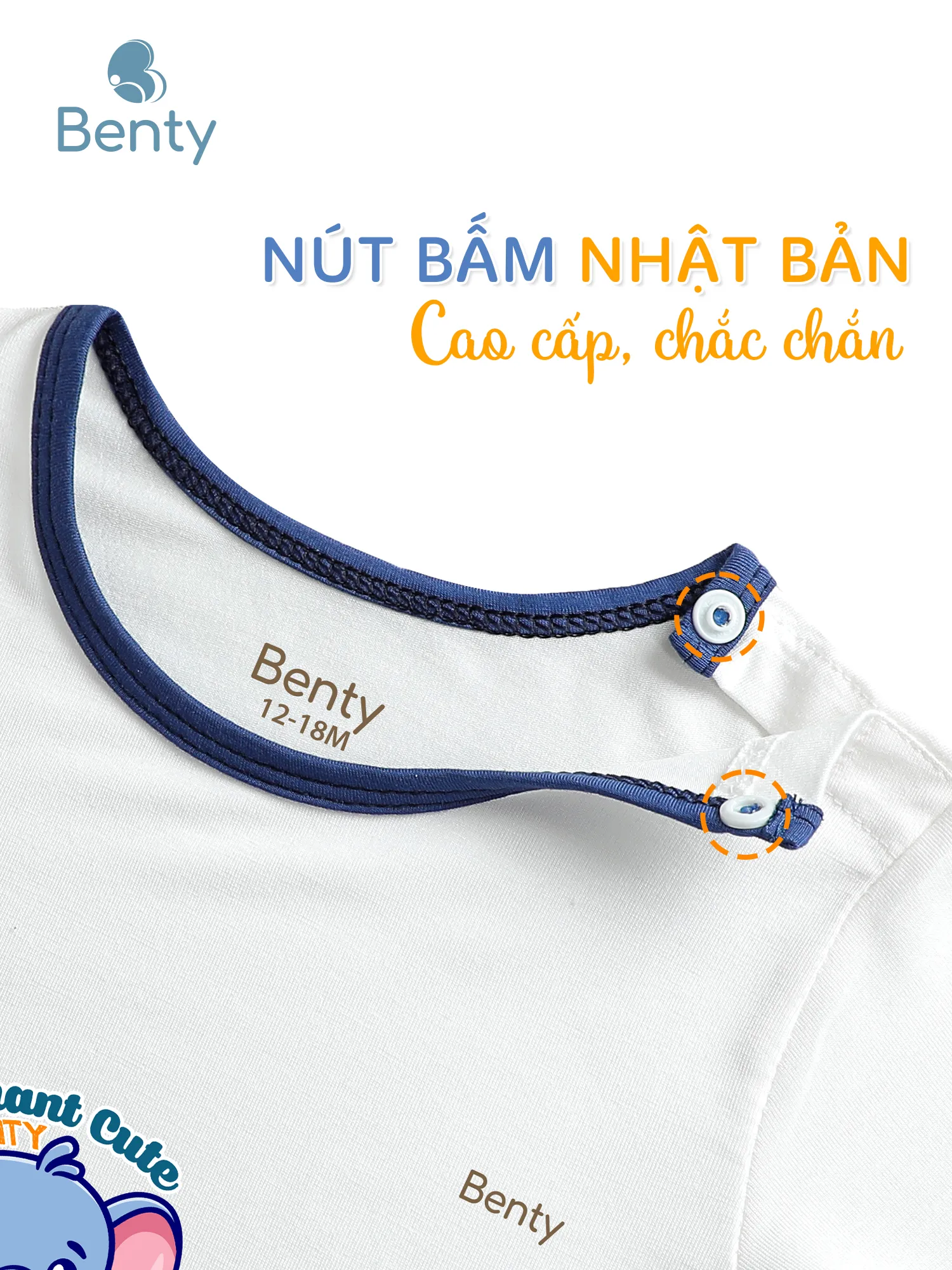 Dài cài vai phối viền BT077 BENTY quần áo trẻ em an toàn