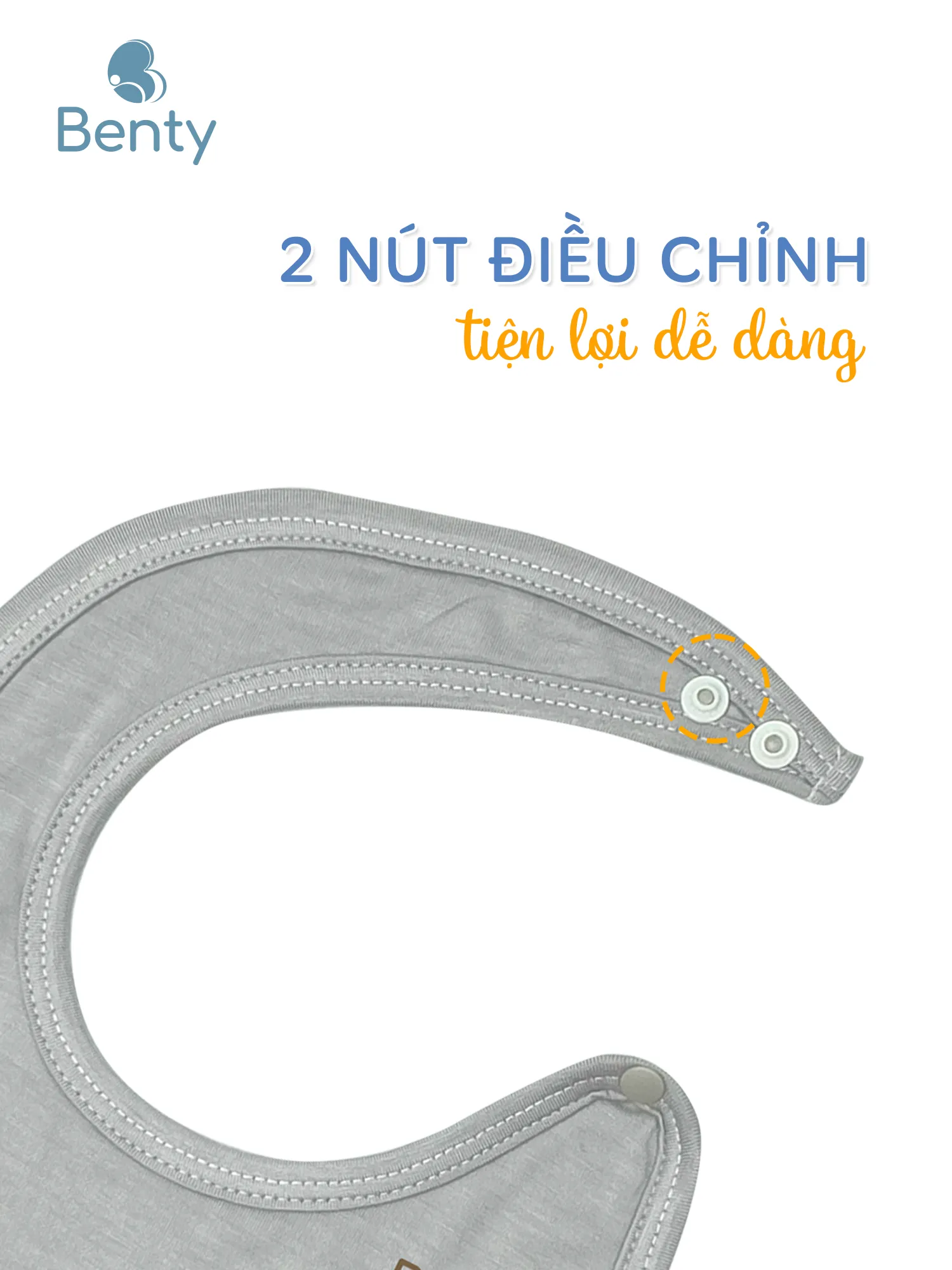 Yếm tập ăn BENTY 2 lớp trơn basic unisex, an toàn làn da bé