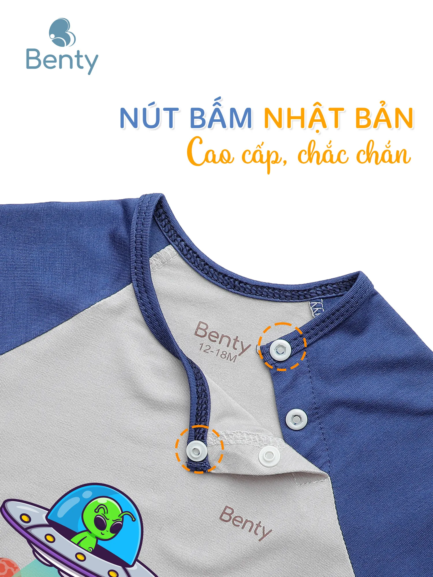 Bộ áo cộc chéo quần dài in BT090 BENTY phối xám dễ thương
