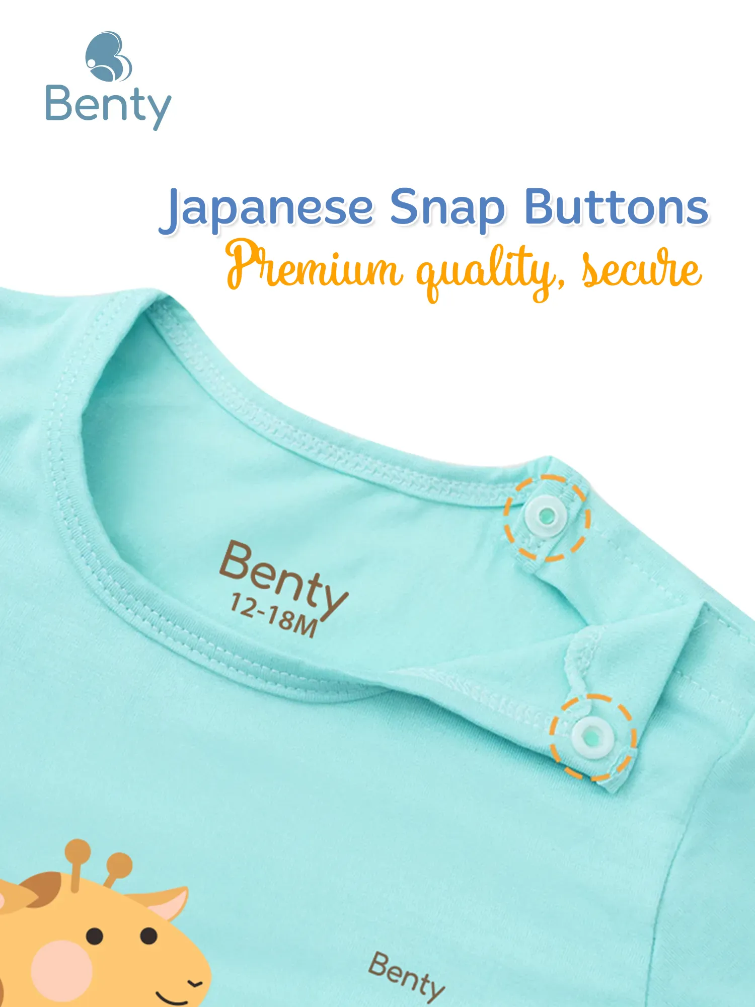 BENTY BT003 deer print shoulder button set, soft kidswear