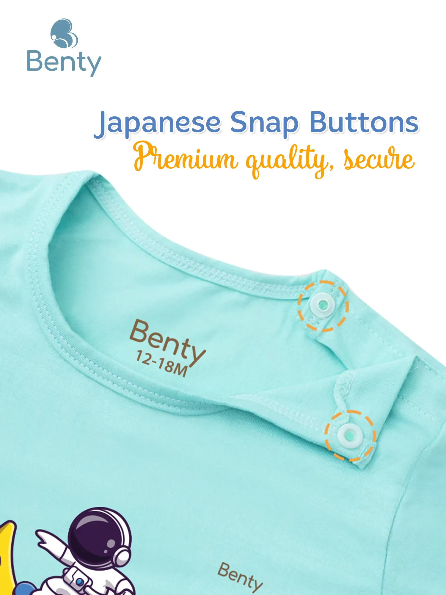 BENTY BT004 shoulder button set, soft and cool for kids