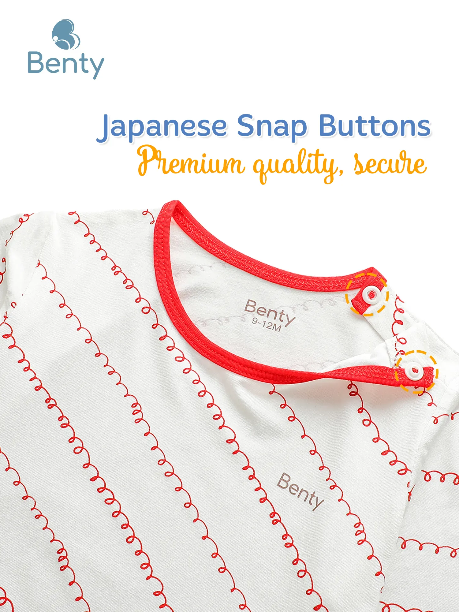 BENTY soft shoulder-romper with trimmed pattern details