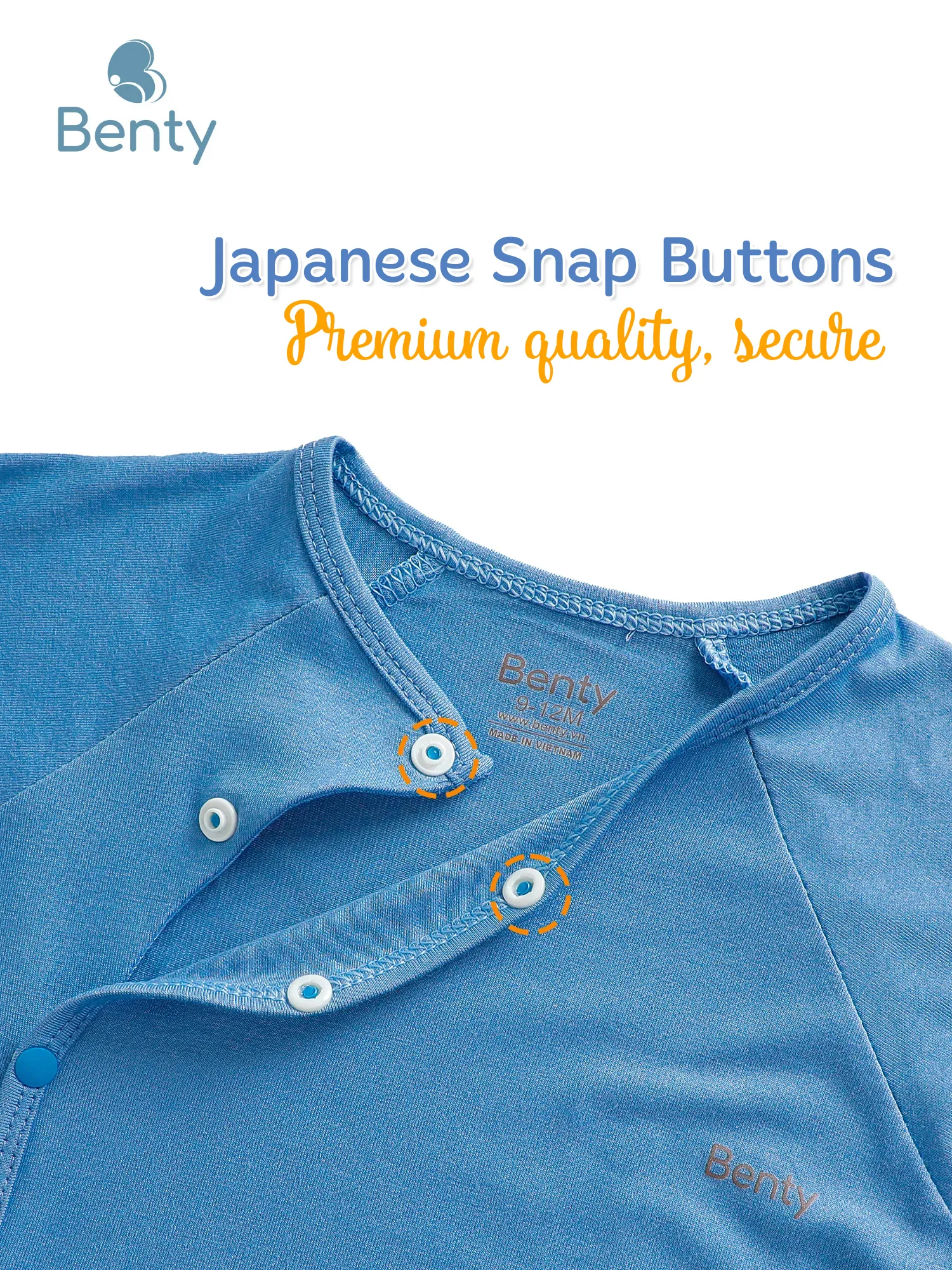 BENTY Premium Soft Plain Long-Sleeve Snap Set for kid