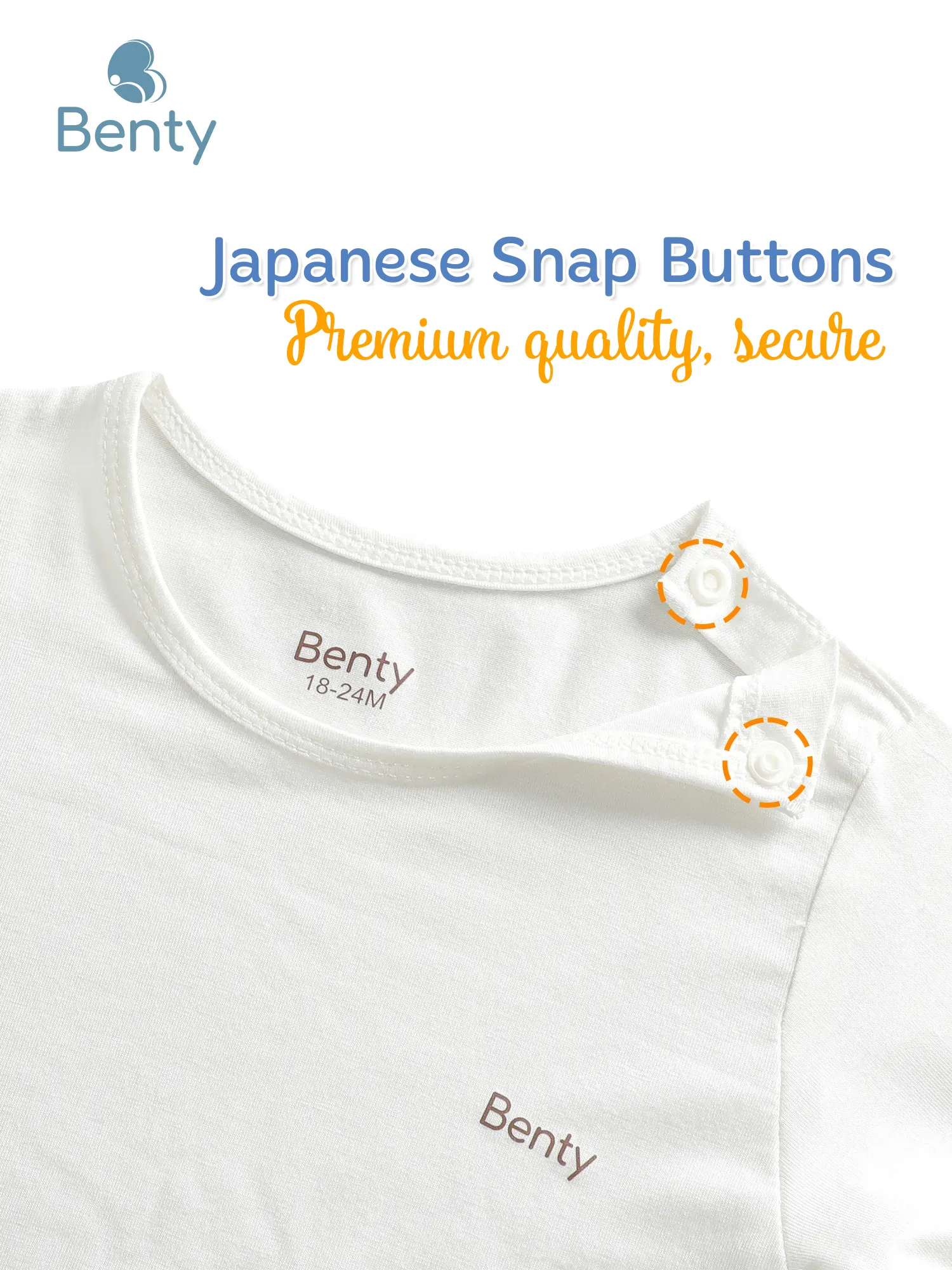 BENTY long plain outfit with shoulder buttons for kids