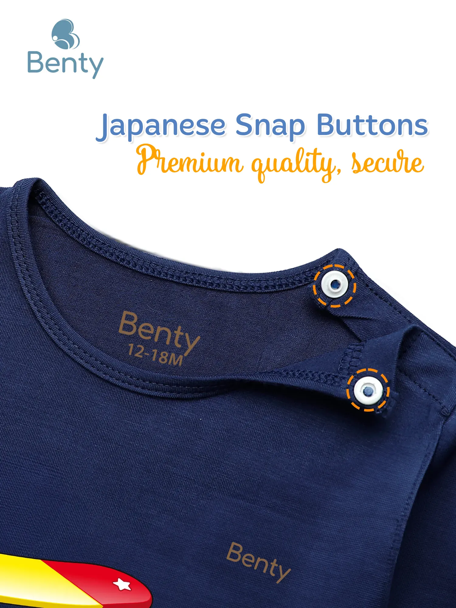 BENTY BT038 Premium Long-Sleeve Shoulder-Snap Set