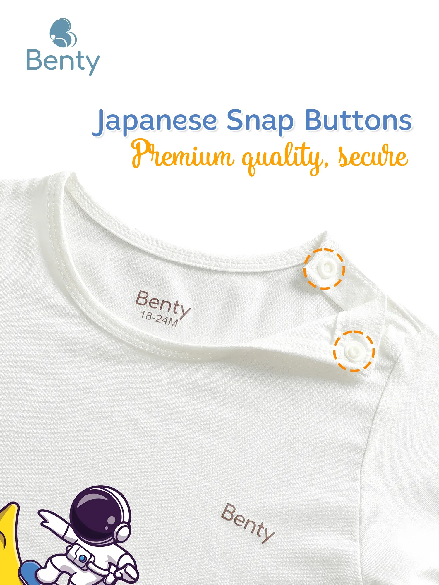 BENTY BT004 long-sleeve snap-shoulder cute set for kid