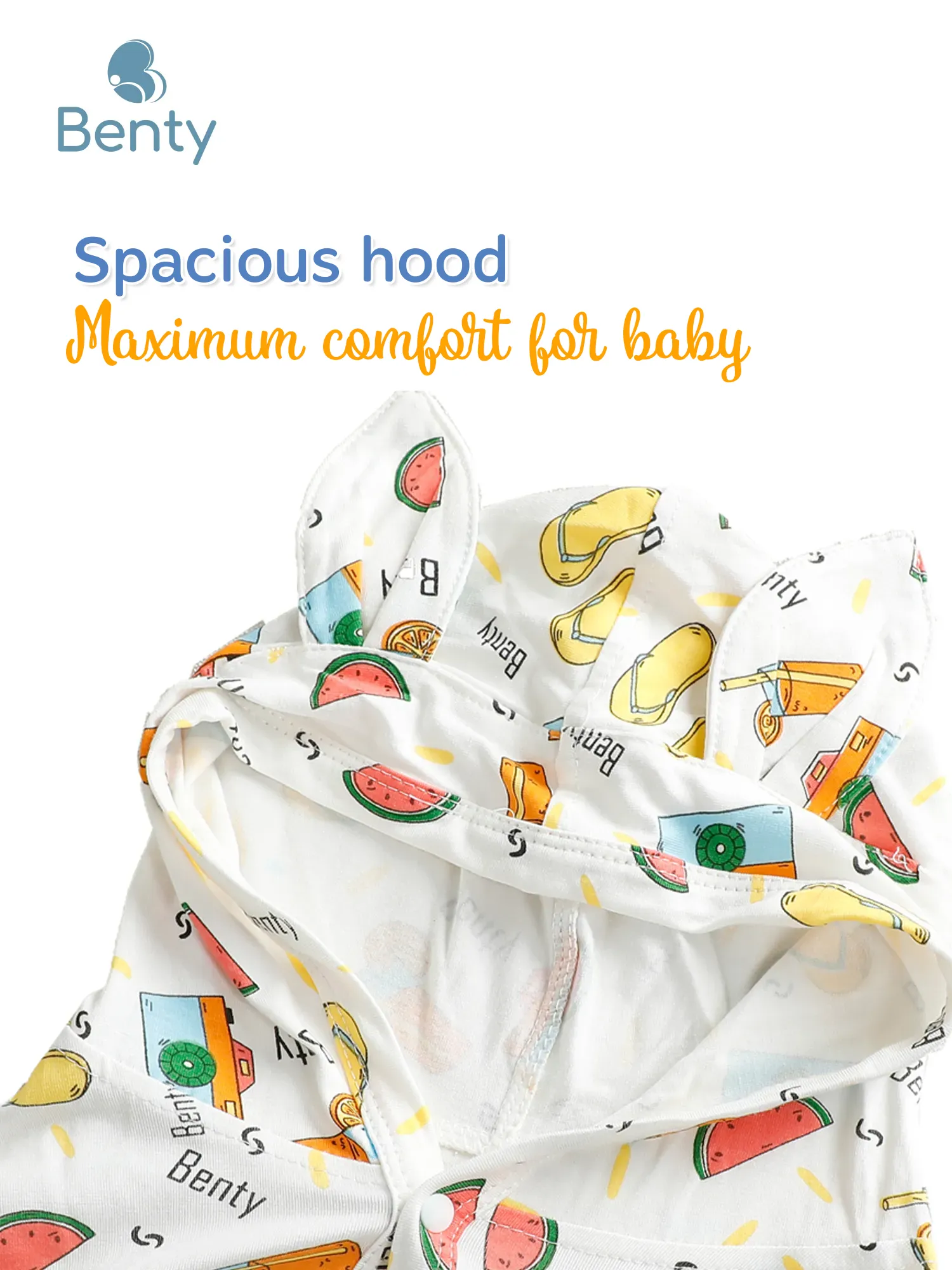 BENTY patterned sun protection cloak for kids, soft fabric