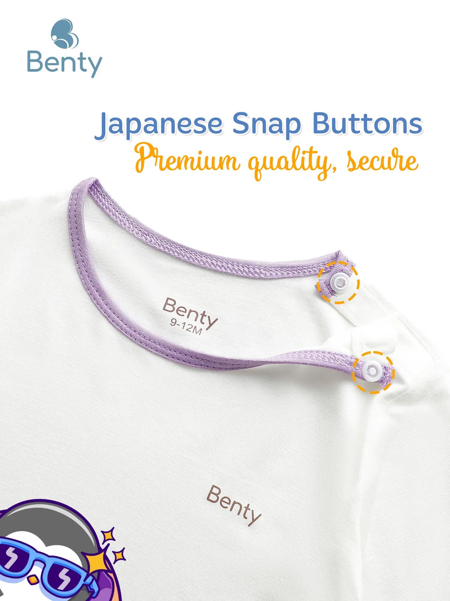 BENTY Cute print trim short set in soft, smooth fabric kids