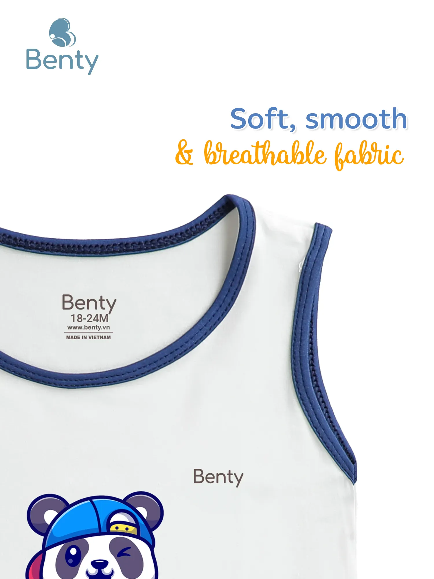 BENTY BT101 tank top set printed Panda-trimmed outfit