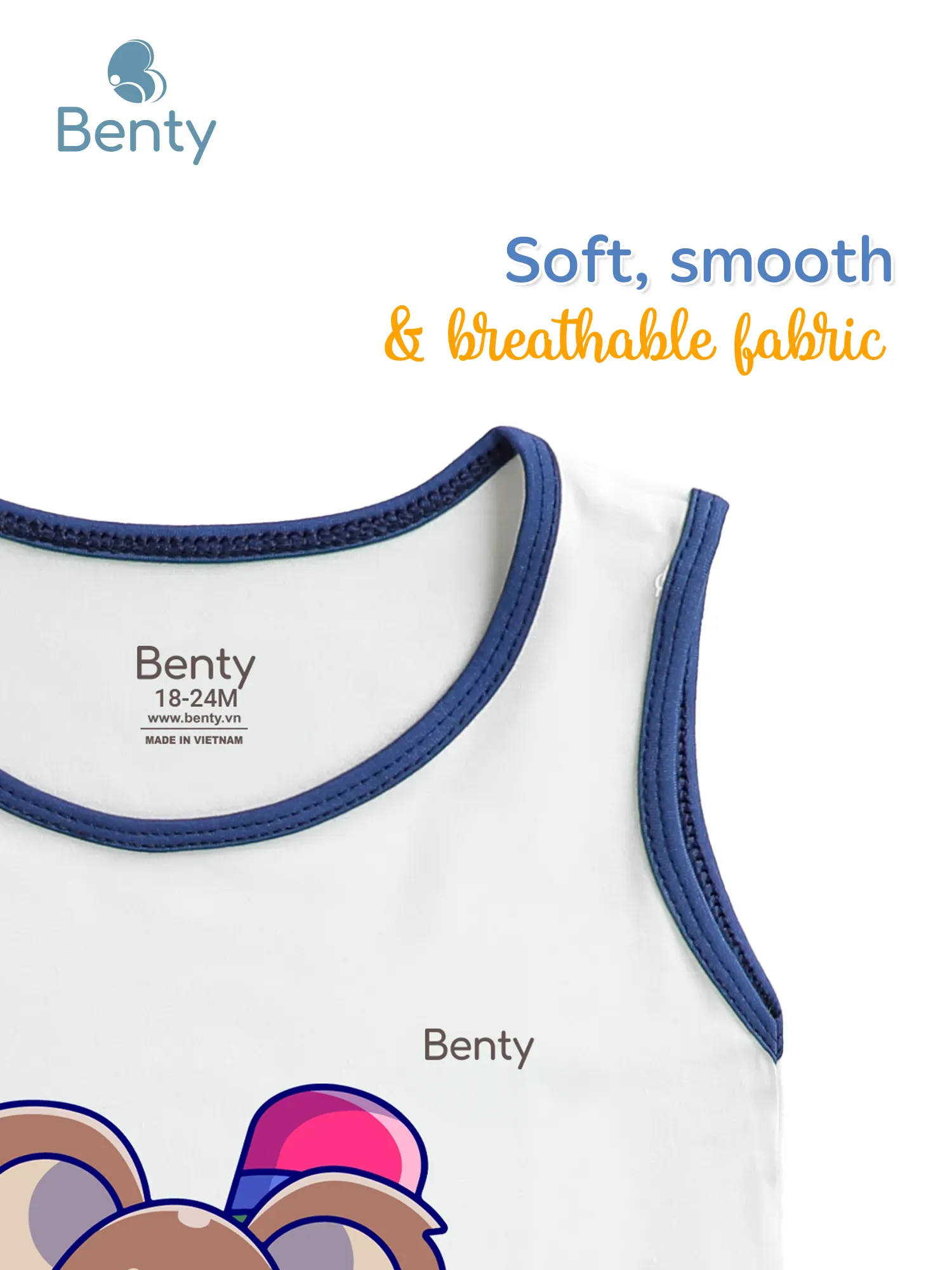 Benty BT100 printed Koala cute tank top with trim, soft and cool
