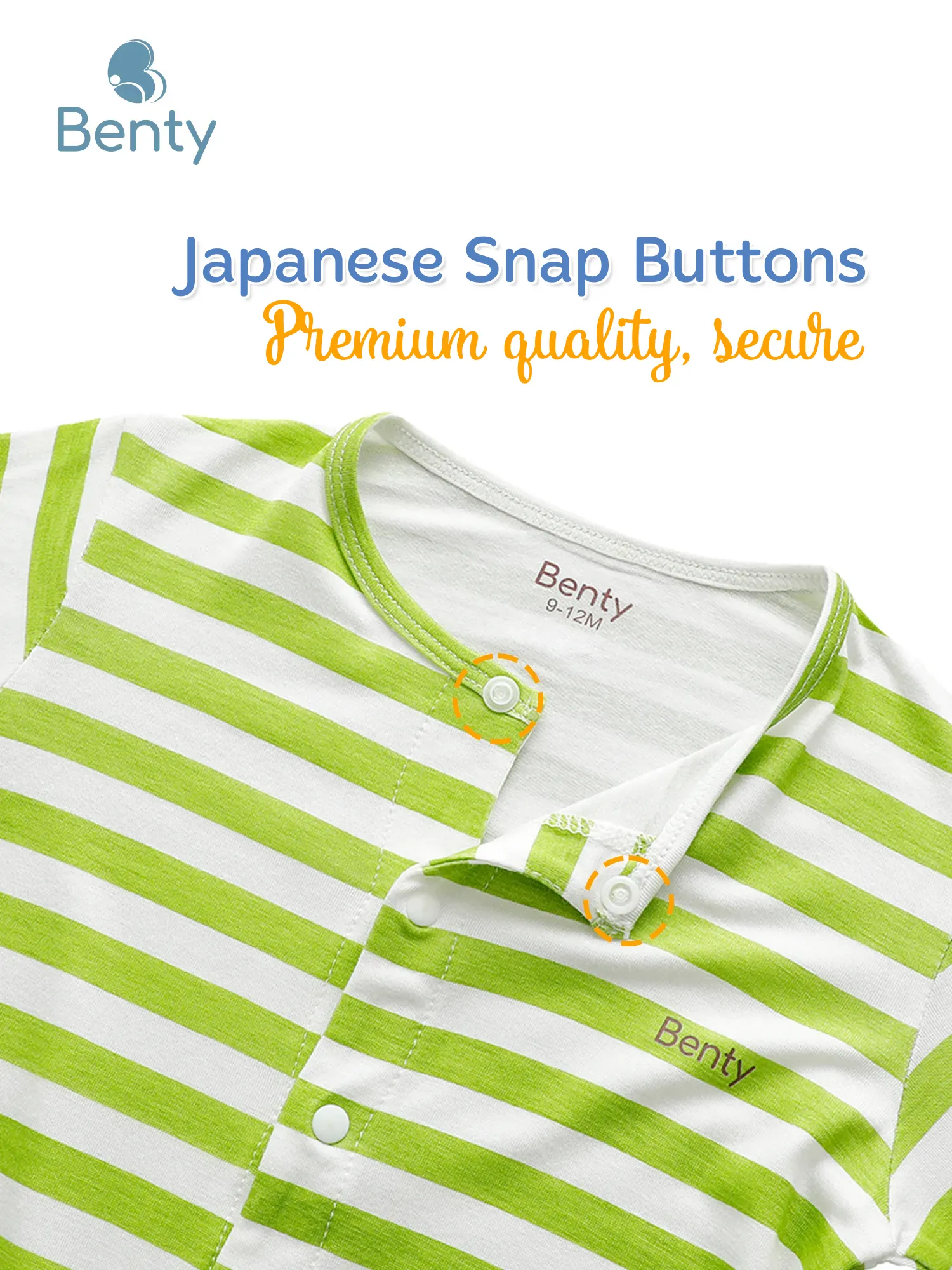 BENTY long-sleeved bodysuit with horizontal stripes for newborns