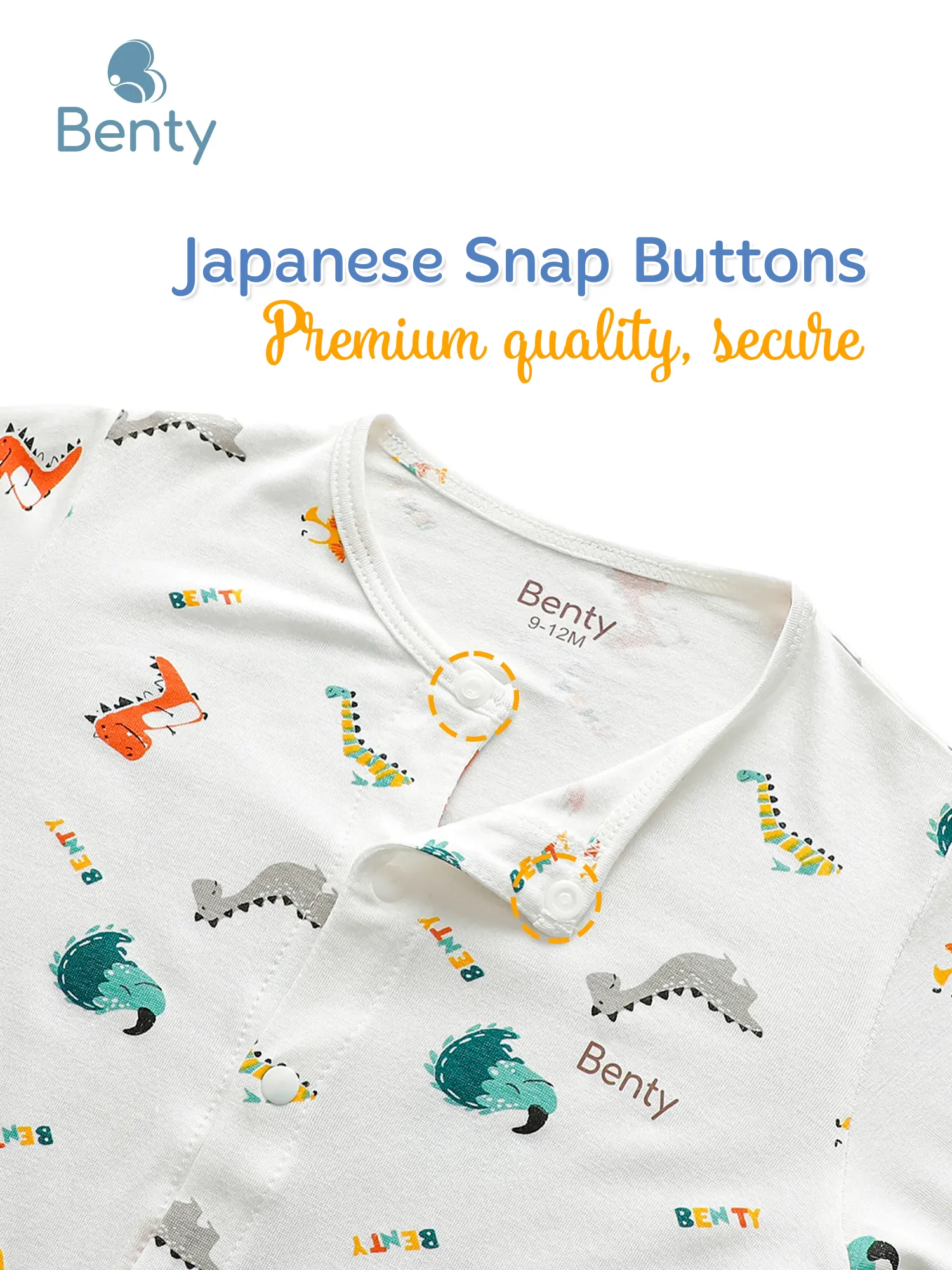 BENTY long-sleeved bodysuit with full print, cute design for babies