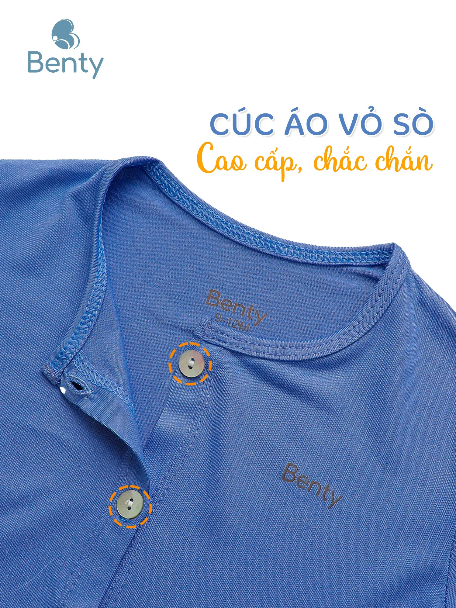 Dài tay cài thẳng trơn BENTY đồ bộ trẻ em mềm mịn mát