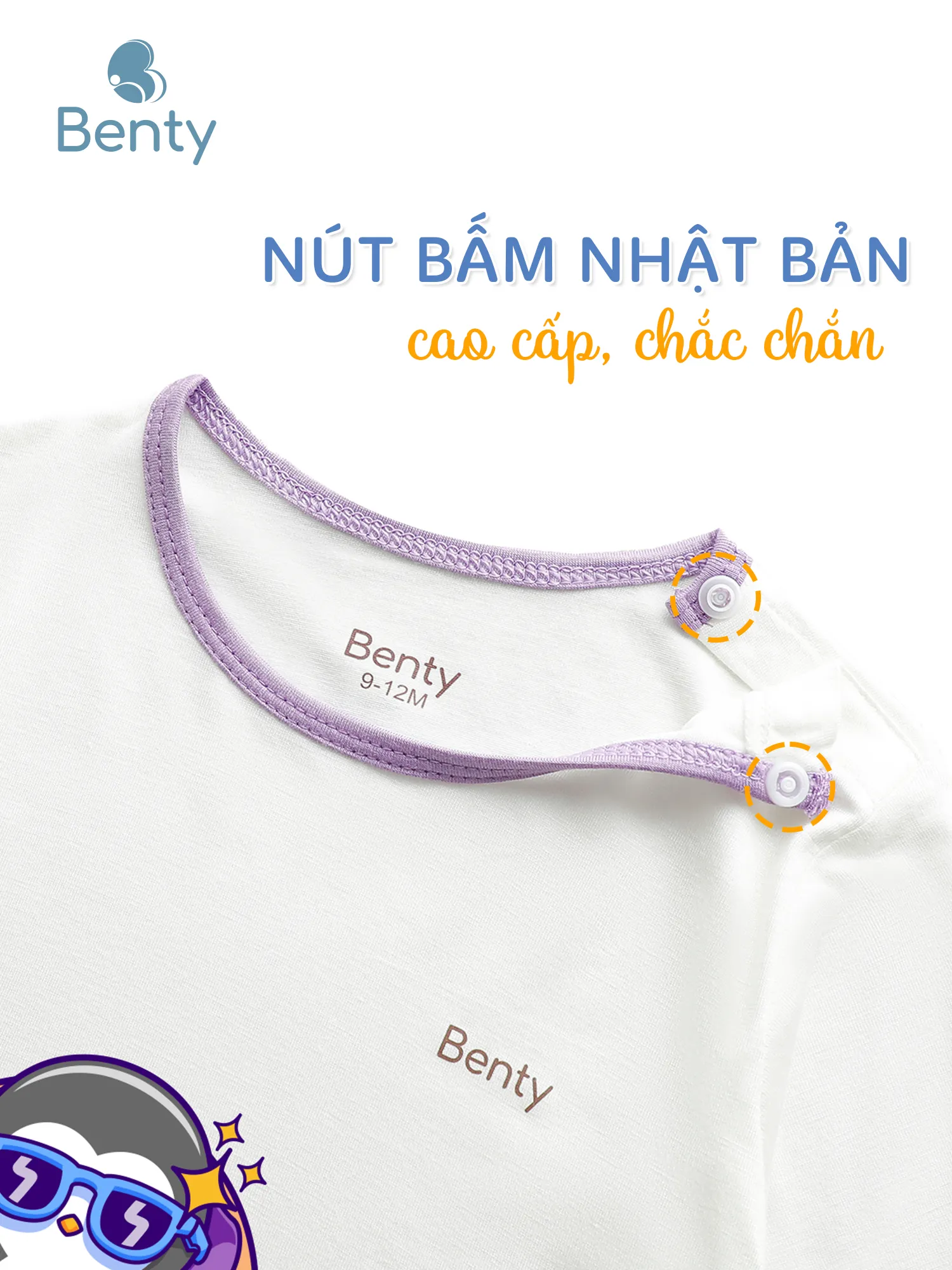 Bộ lửng phối viền in hình BENTY dễ thương chất vải mềm mịn