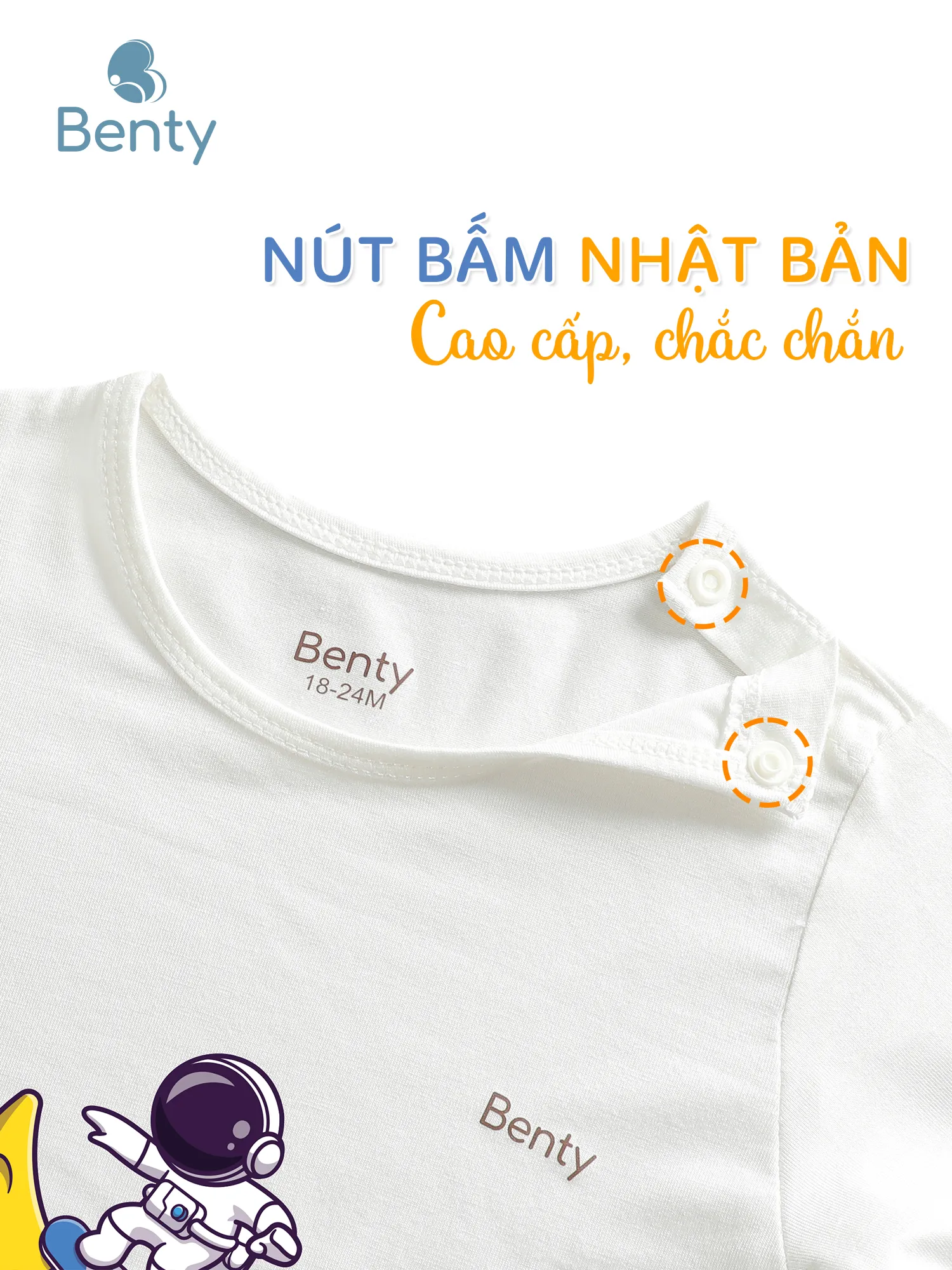 Dài tay cài vai BT004 BENTY đồ bộ trẻ em mềm mịn mát