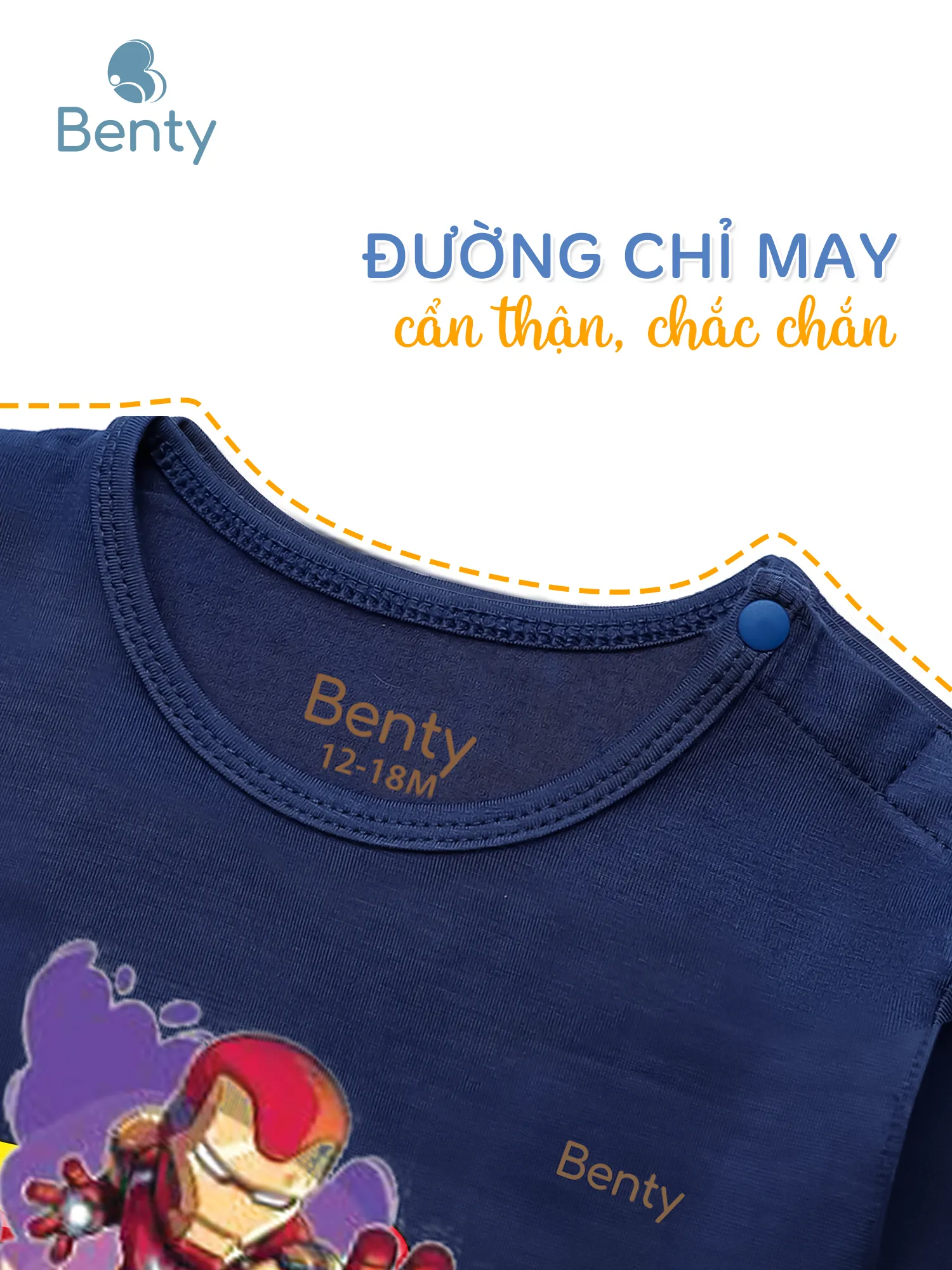 Dài tay cài vai BT050 BENTY mềm mịn mát chính hãng cho bé