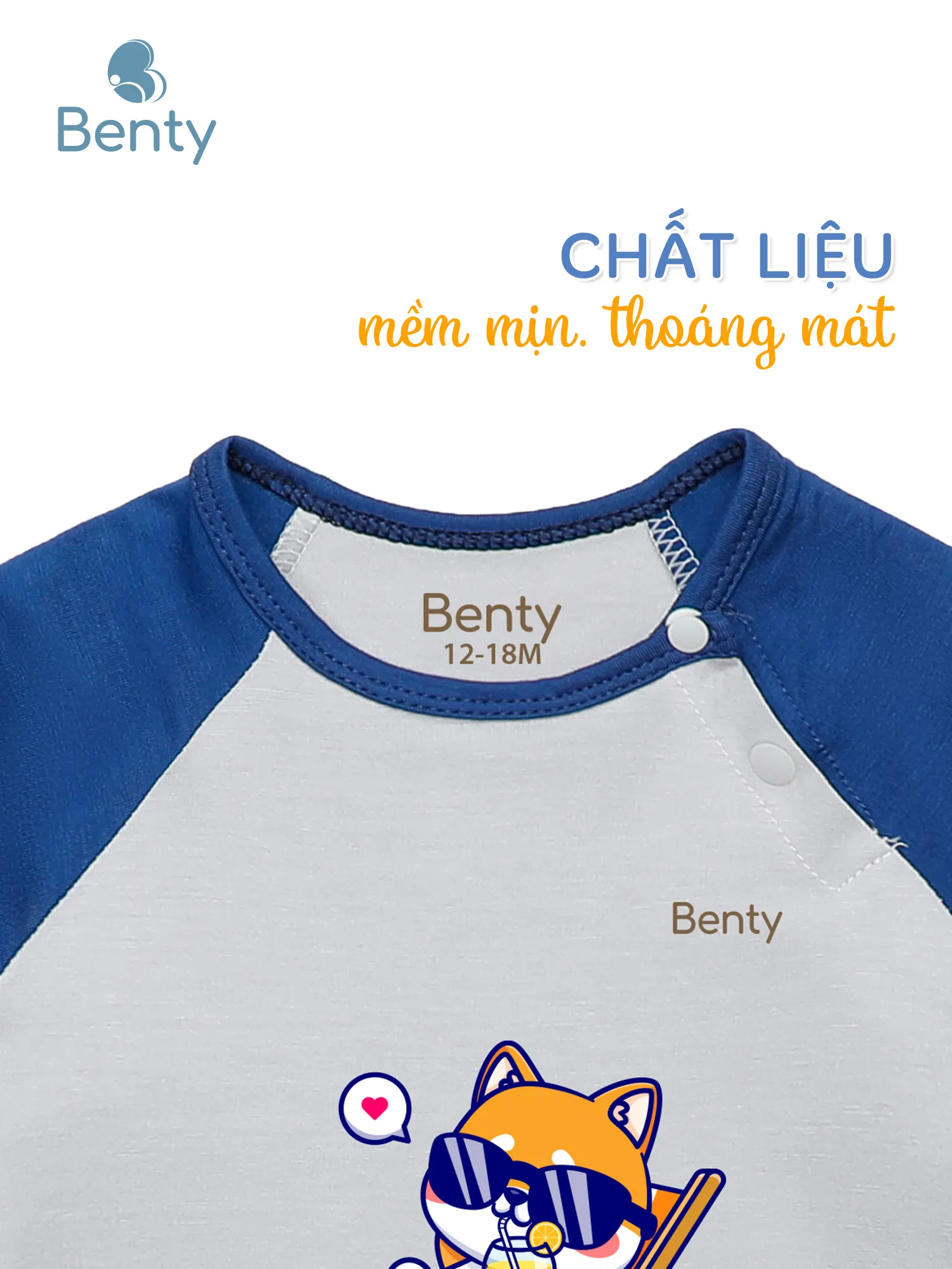 Bộ cộc tay cài chéo in Summer BT083 BENTY, đồ bộ cho bé