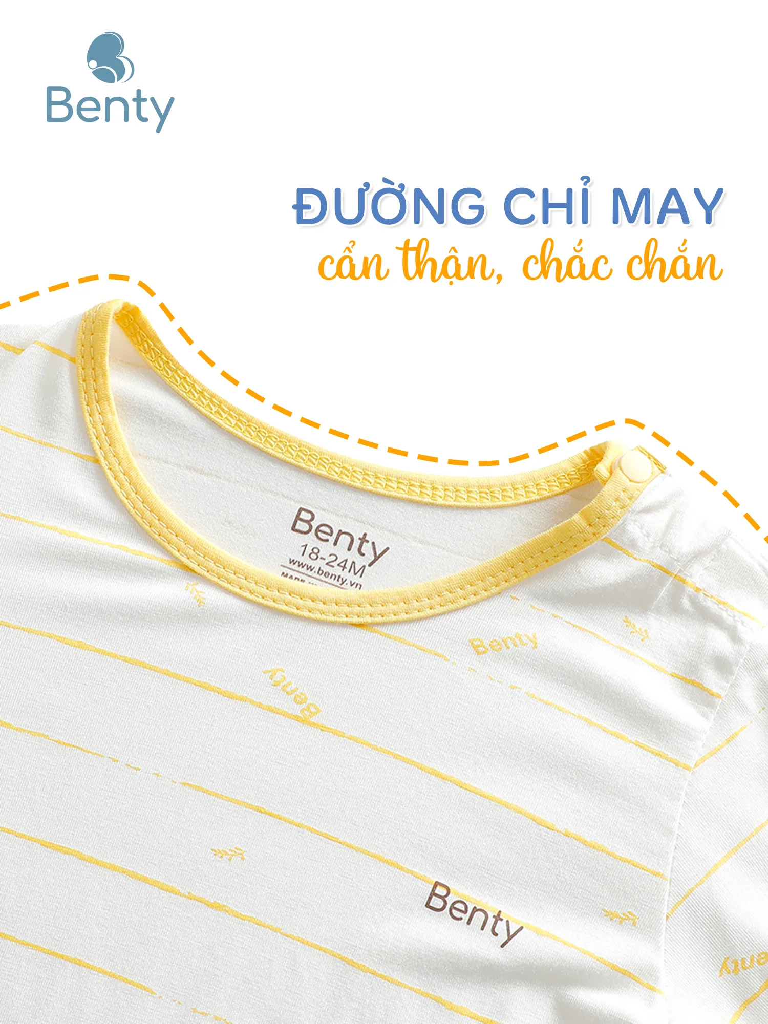 Dài cài vai sọc ngang BENTY sang trọng mềm mịn mát cho bé