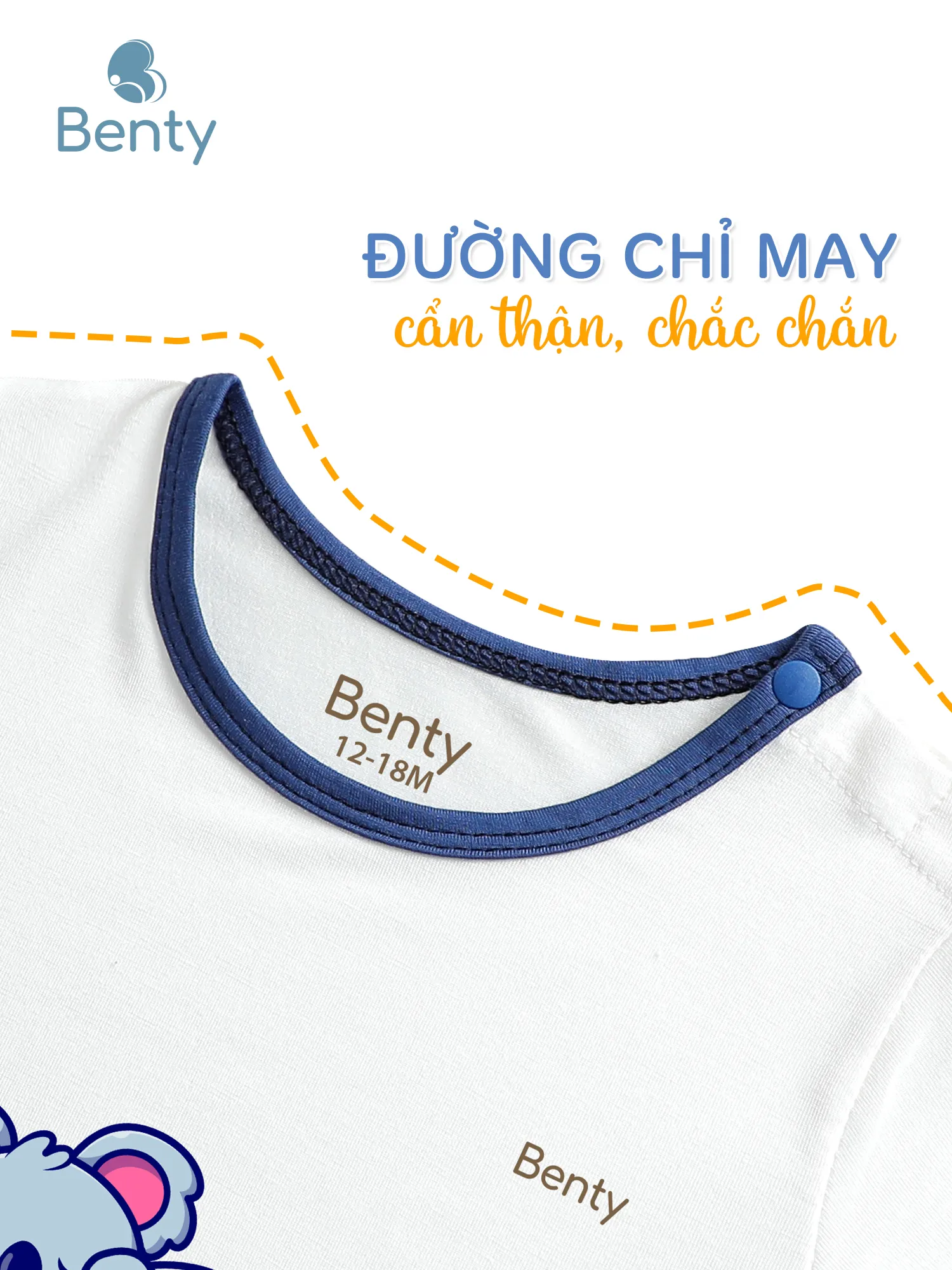 Dài cài vai phối viền BT074 BENTY đồ bộ cao cấp cho bé