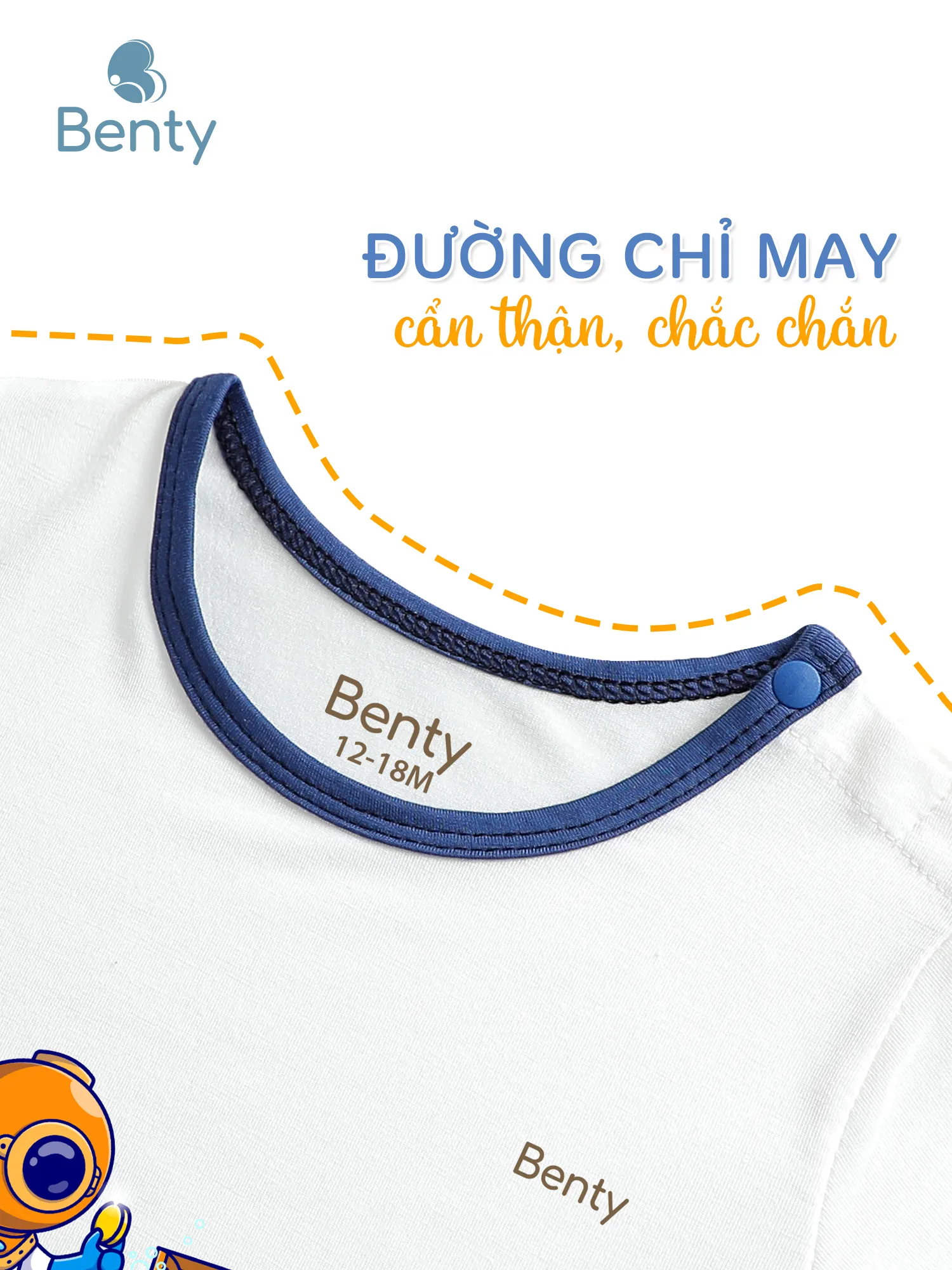 Dài cài vai phối viền BT076 BENTY quần áo trẻ em chính hãng