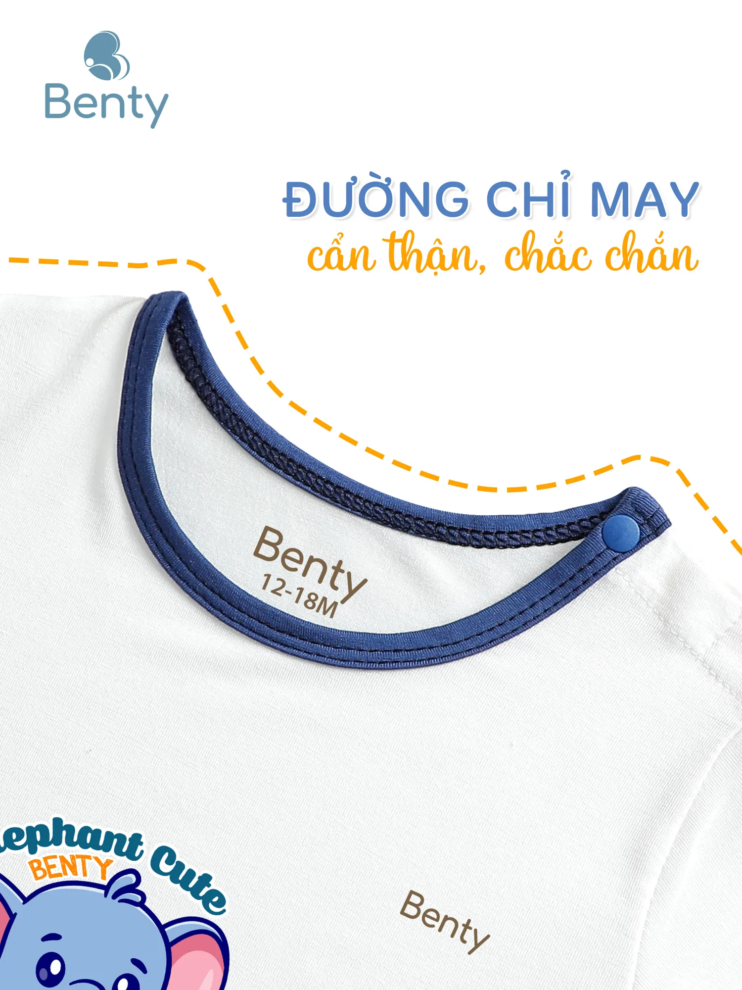 Dài cài vai phối viền BT077 BENTY quần áo trẻ em an toàn