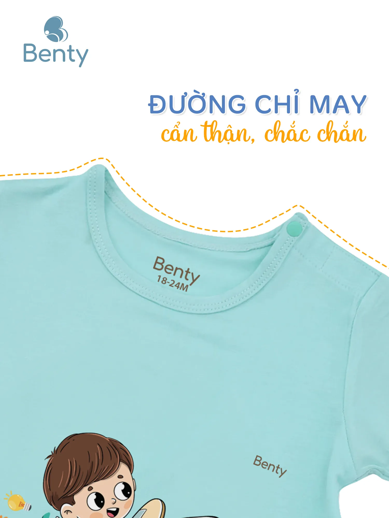 Áo cộc quần dài trẻ em BENTY in BT032, đồ bộ chính hãng