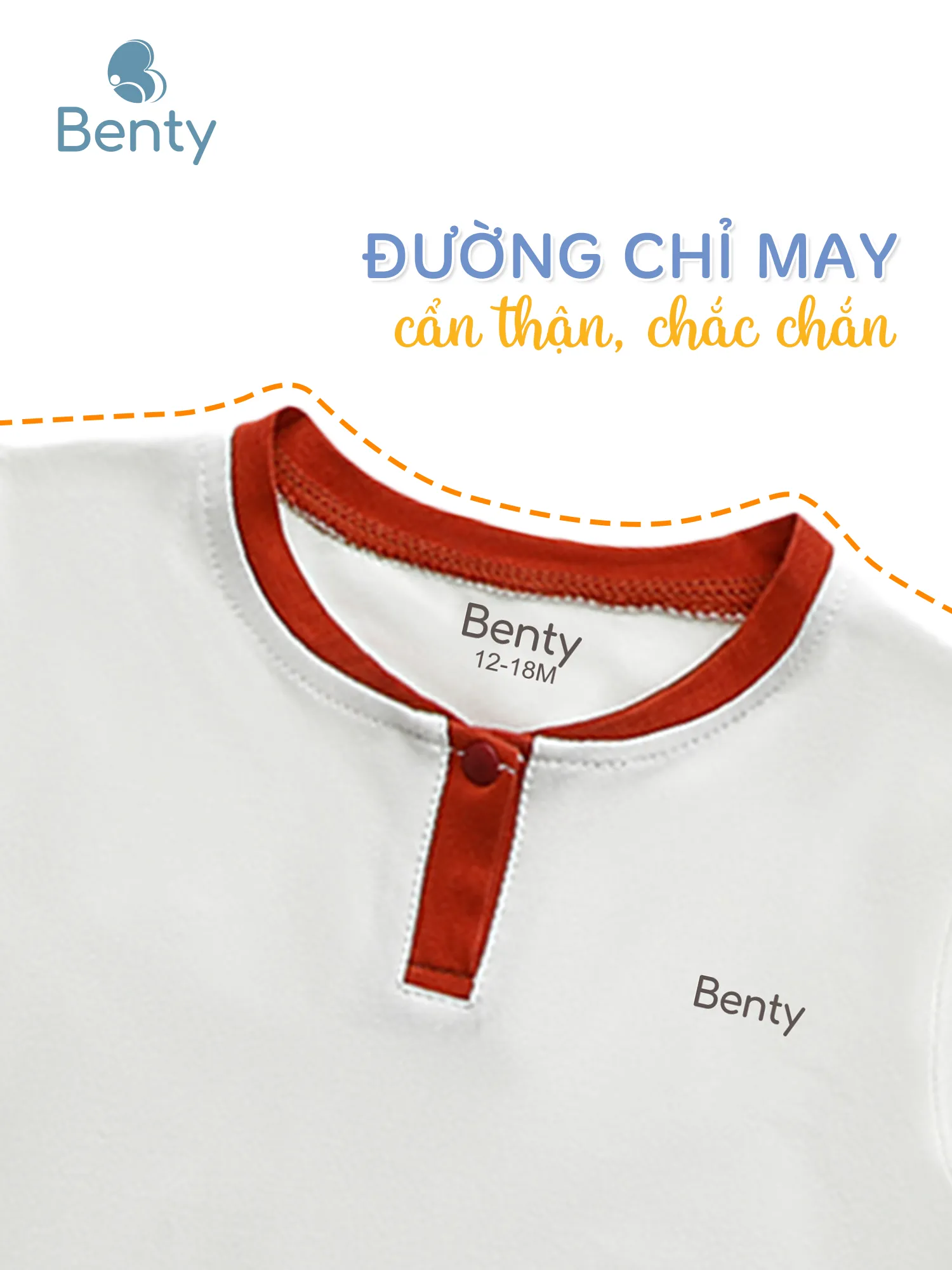 Bộ cộc tay cổ trụ trơn BENTY, chất vải cao cấp an toàn da bé