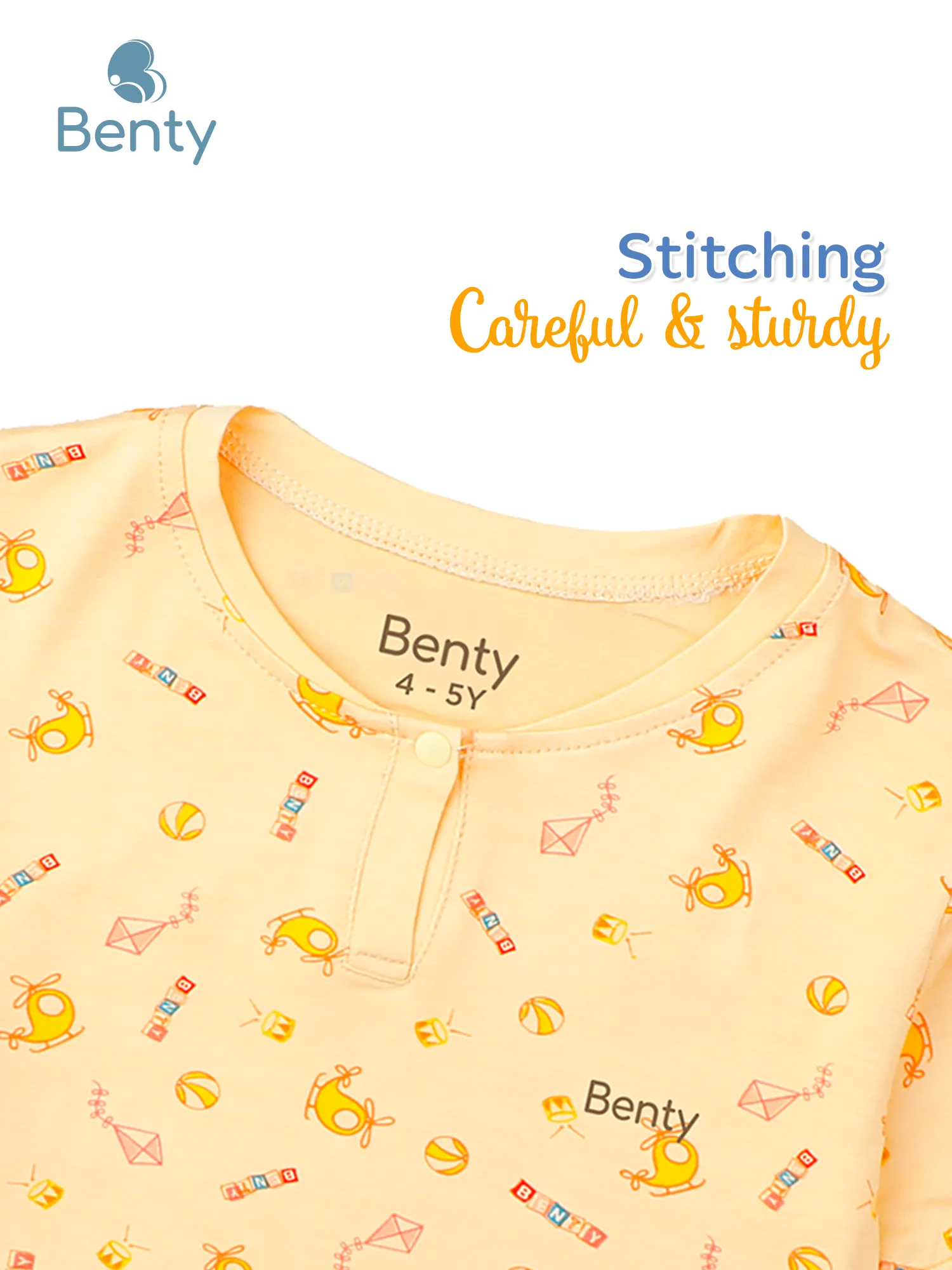 BENTY patterned polo style short sleeve set, elegant outfit for kids