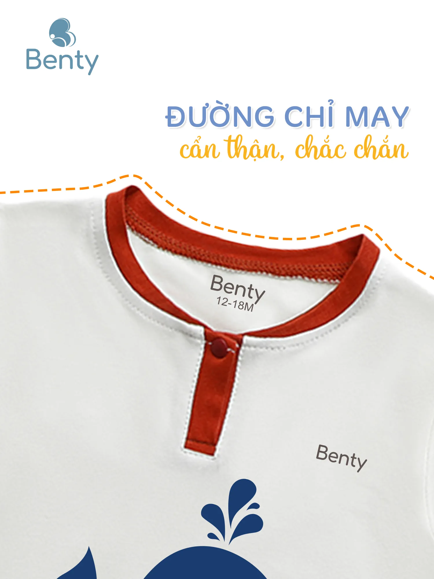 Bộ cộc tay cổ trụ in hình cá voi BENTY BT041,bộ đồ cho bé