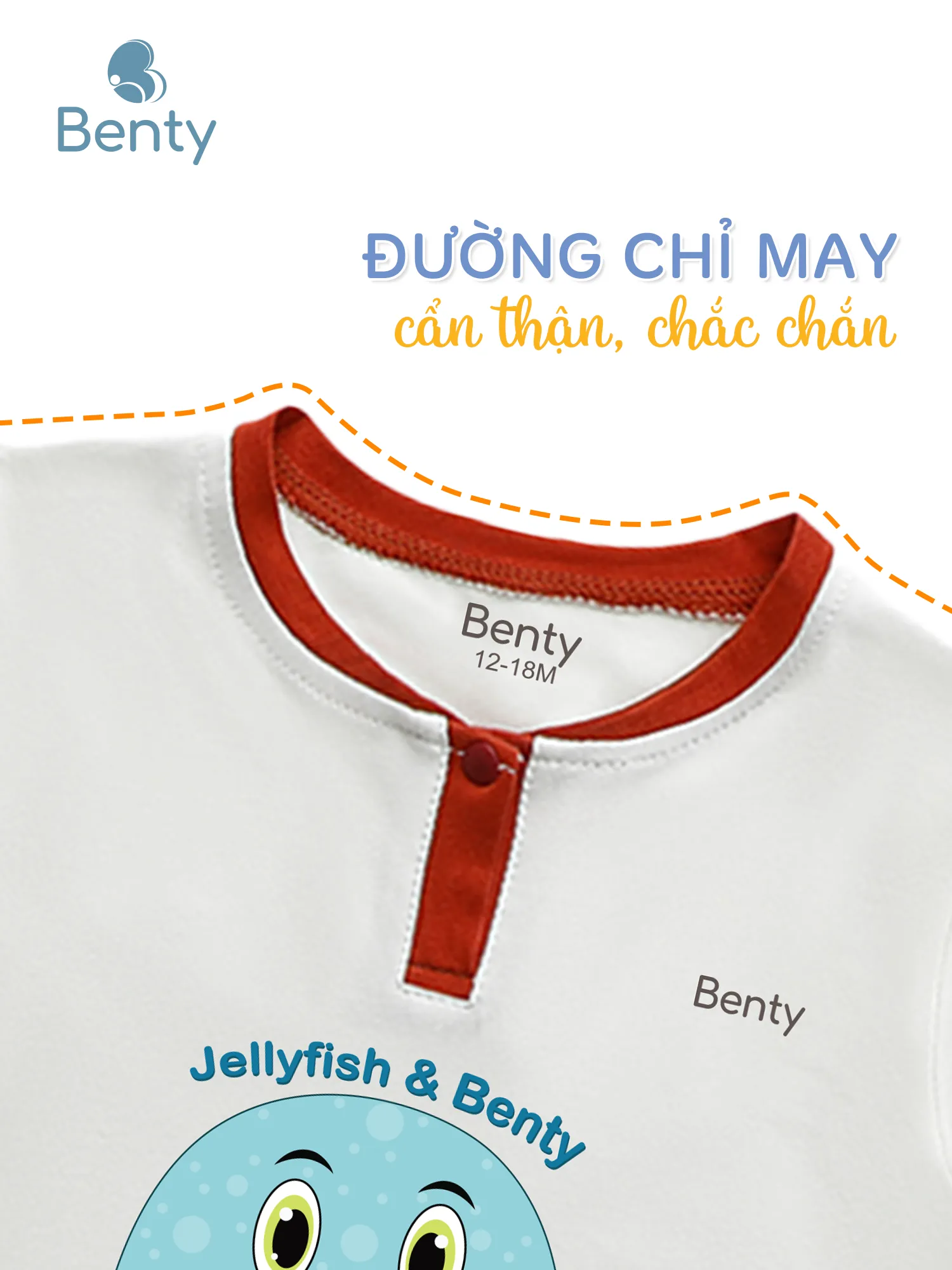 Bộ cộc tay cổ trụ in BT040 BENTY dễ thương, chất mềm mát