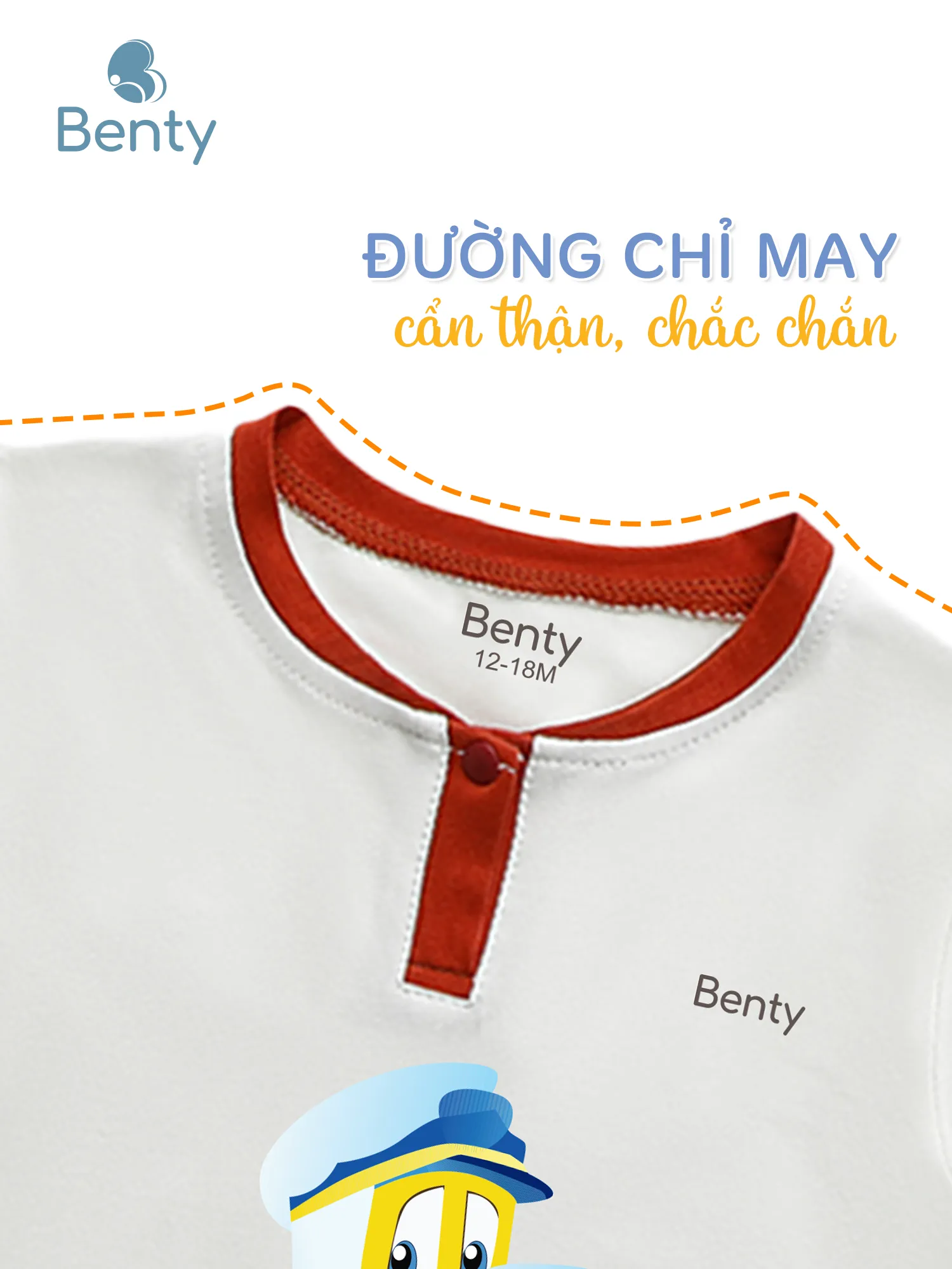 Bộ cộc tay cổ trụ in thuyền BT037 BENTY, chất liệu thấm hút tốt
