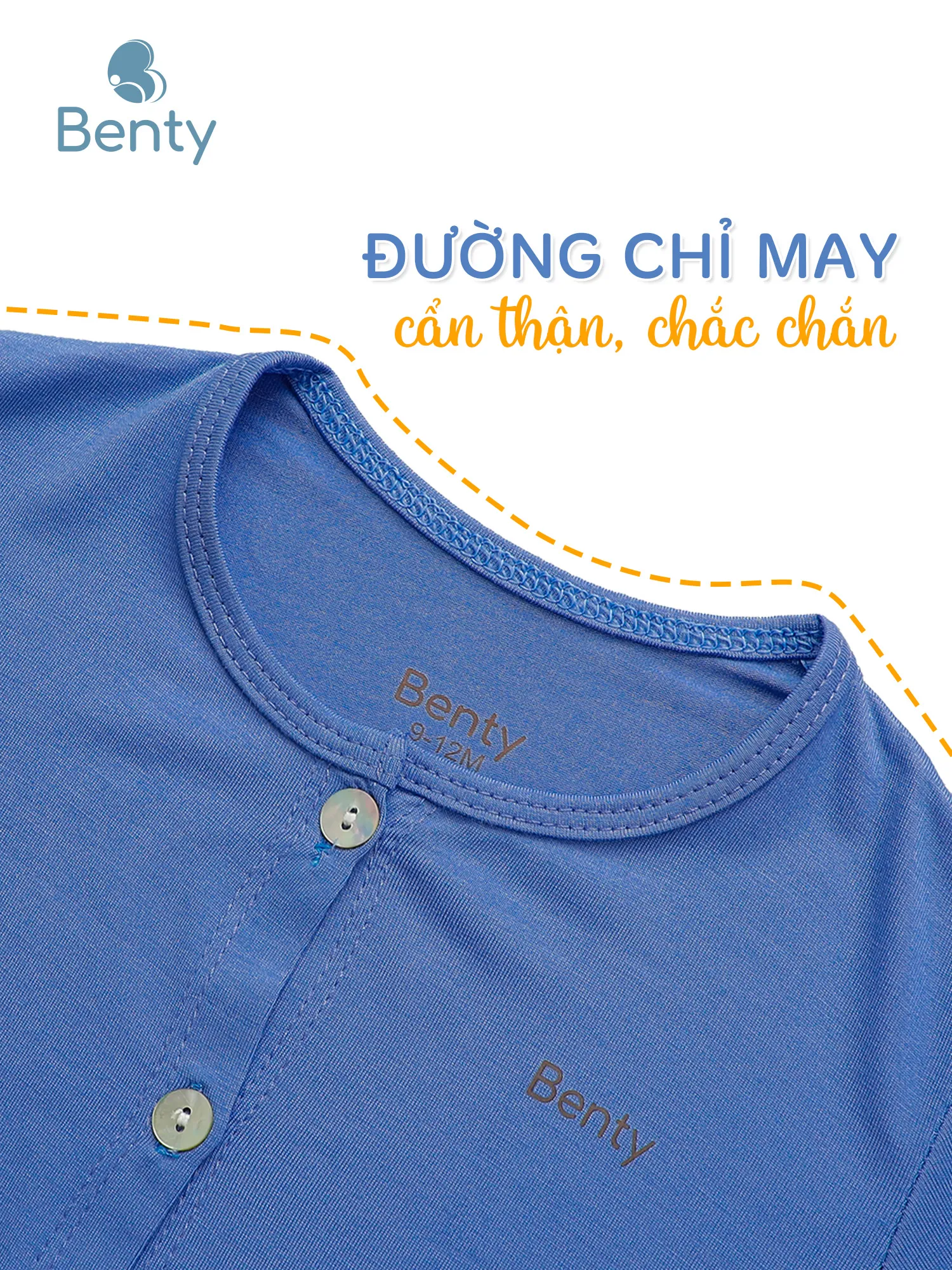 Dài tay cài thẳng trơn BENTY đồ bộ trẻ em mềm mịn mát