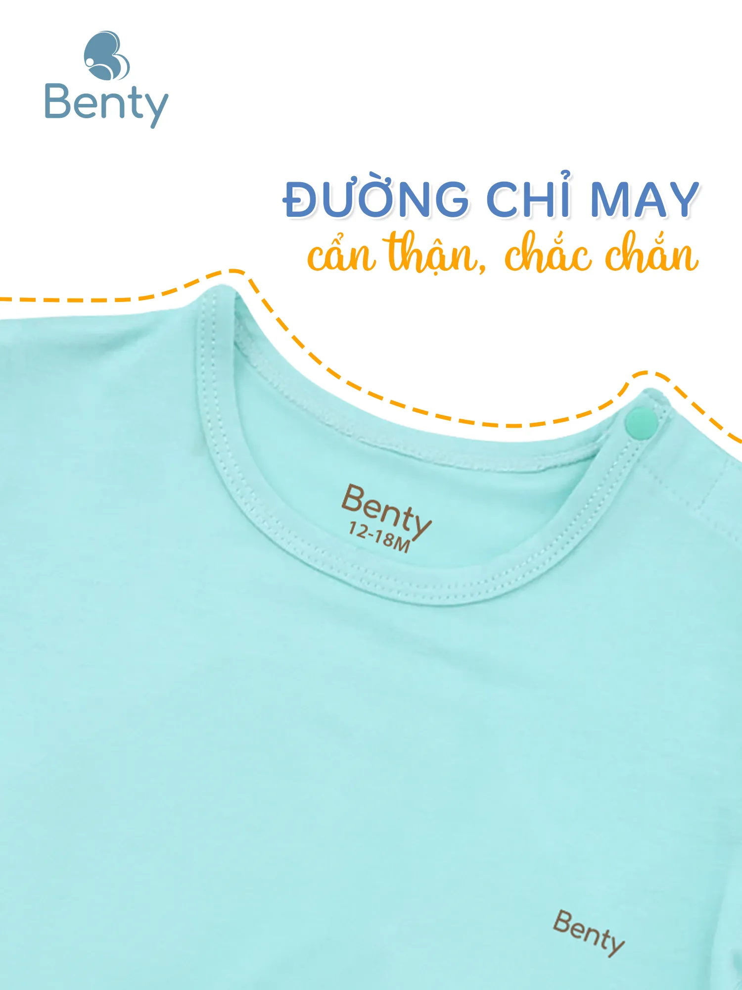 Bộ cộc tay cài vai trơn basic BENTY, thiết kế tiện lợi cho bé