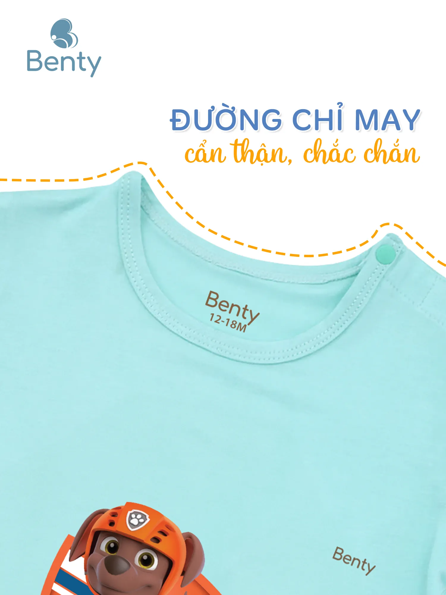 Bộ cộc tay cài vai in Paw Patrol BENTY,set quần áo bé cao cấp