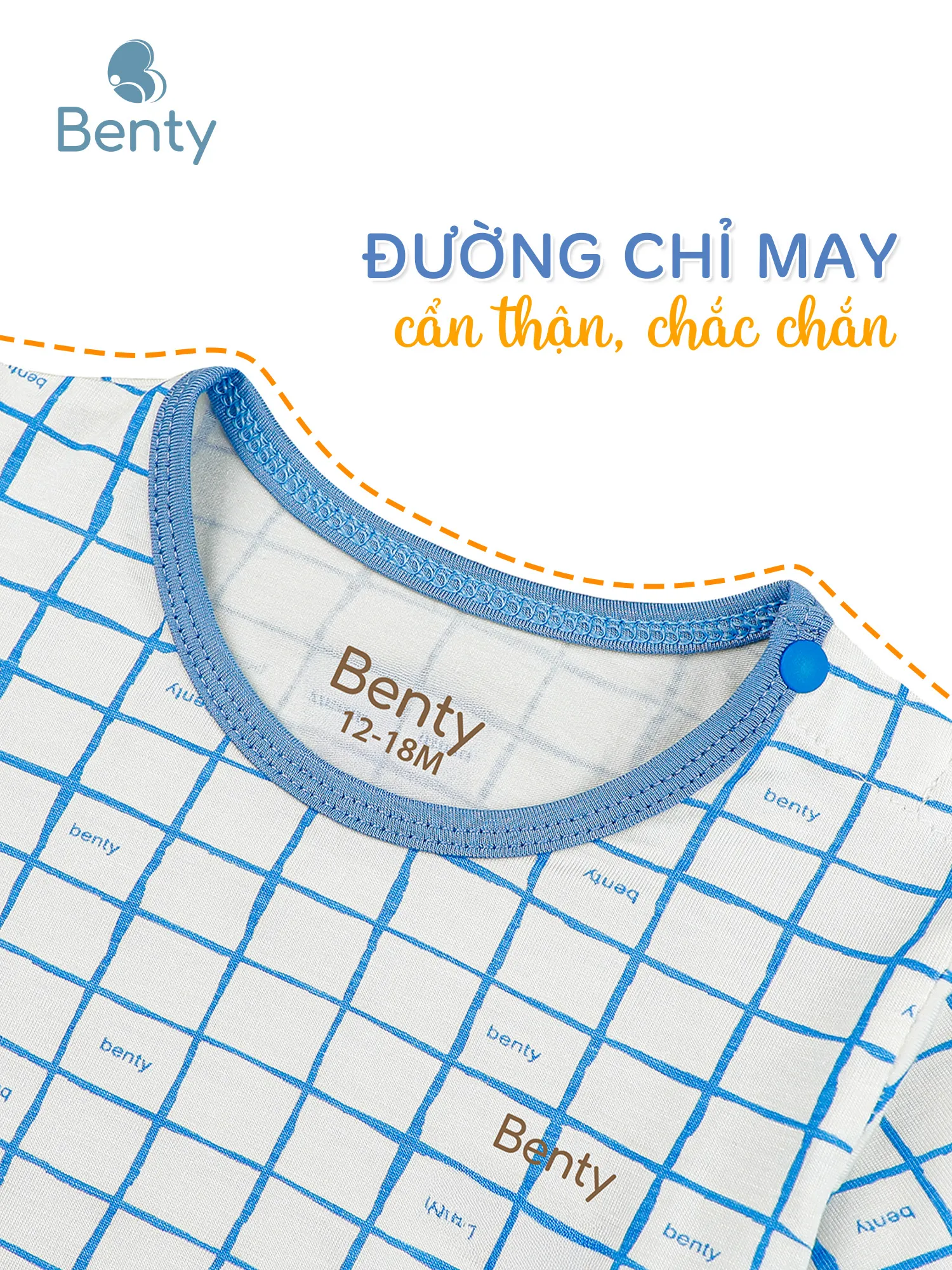 Bộ cộc tay cài vai phối caro BENTY dễ thương, thoáng mát