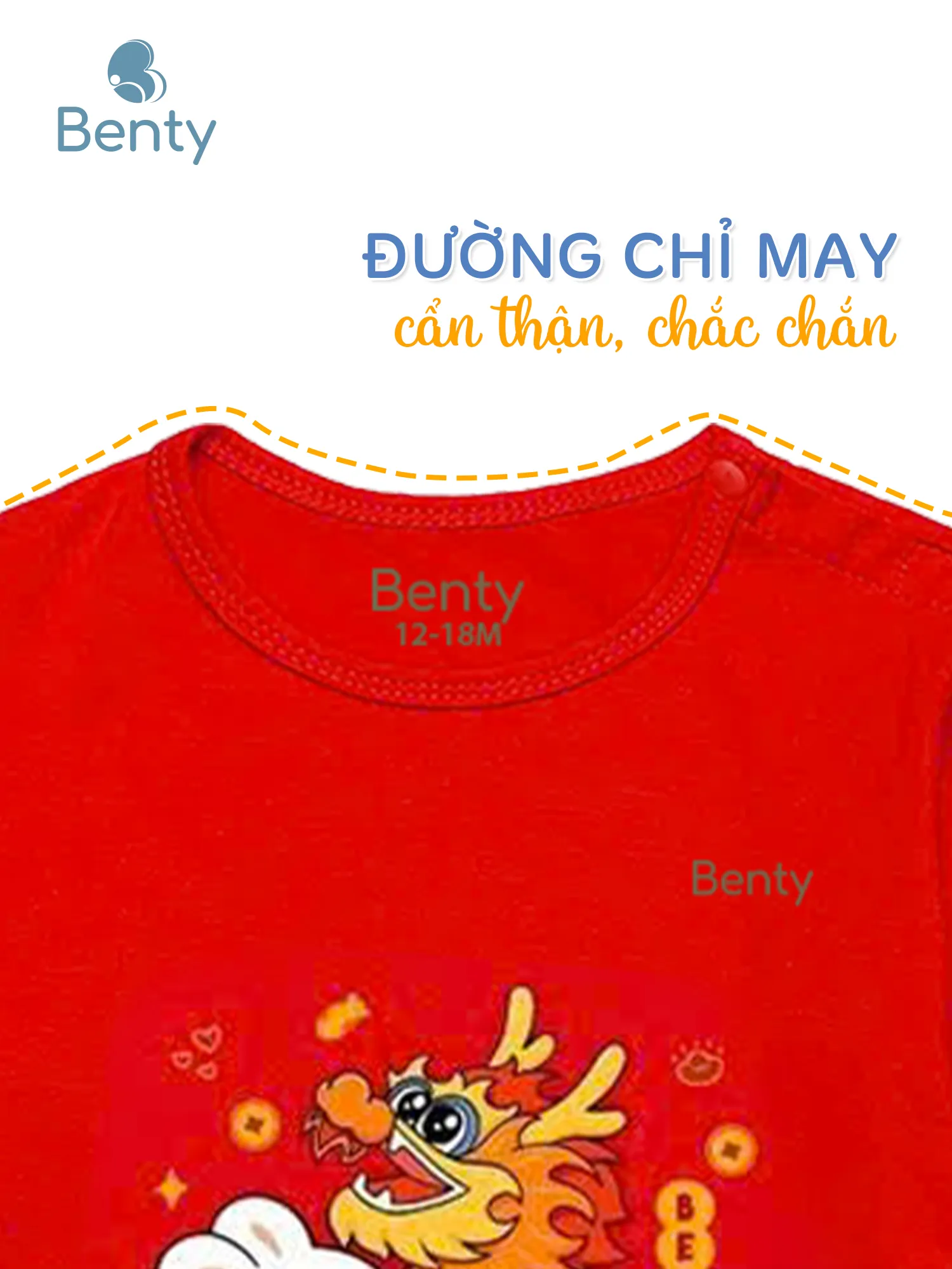 Bộ cộc tay cài vai BT067 in rồng BENTY,đồ bộ bé cao cấp