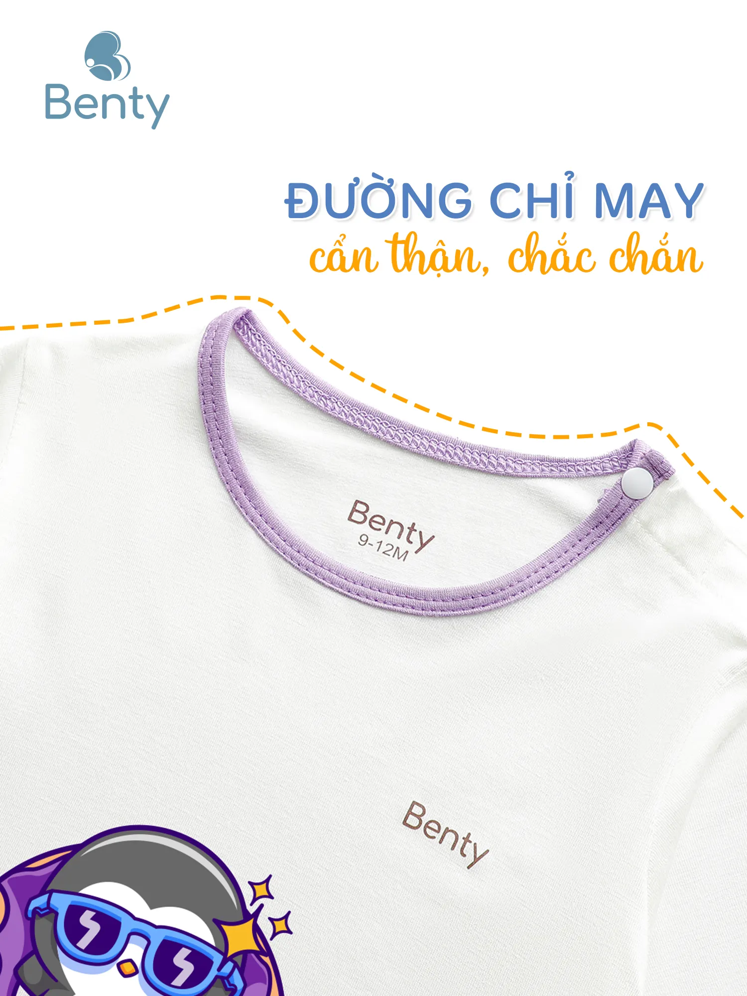 Bộ lửng phối viền in hình BENTY dễ thương chất vải mềm mịn