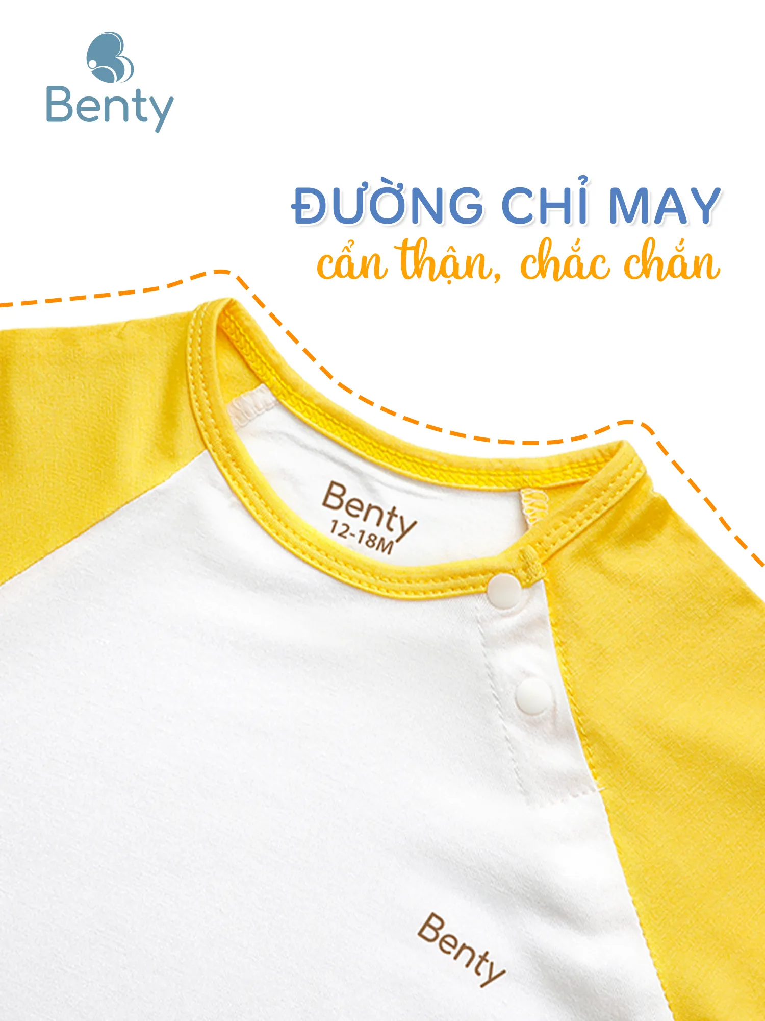 Bộ cộc tay cài chéo trơn nền trắng BENTY, basic cho bé