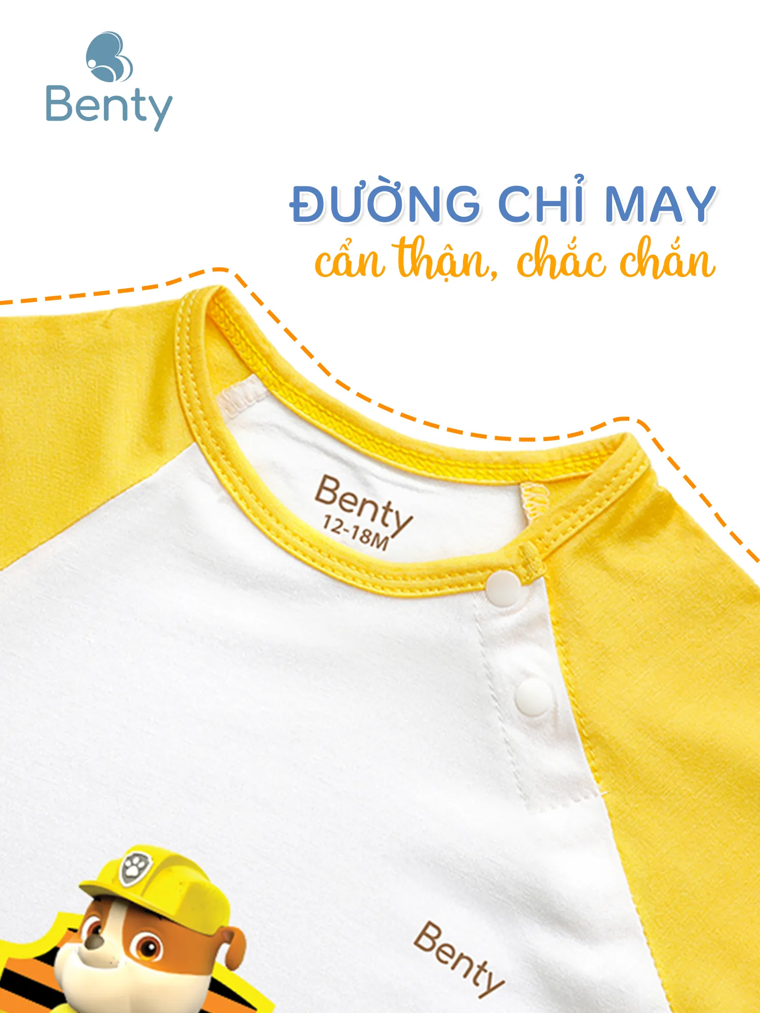 Bộ cộc tay cài chéo in Paw Patrol BENTY, đồ bộ cho bé