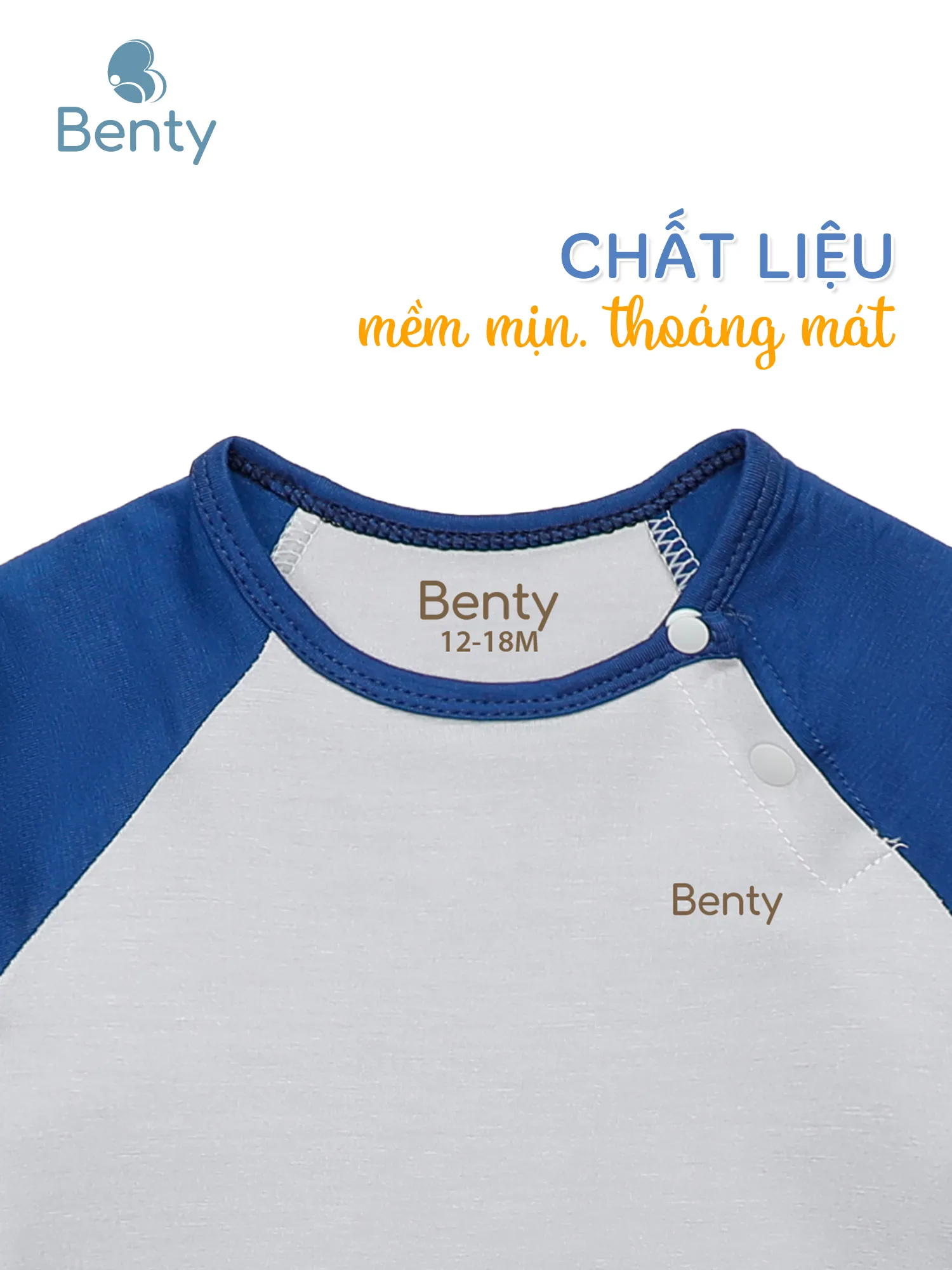 Bộ cộc tay cài chéo trơn nền xám BENTY, basic cho bé