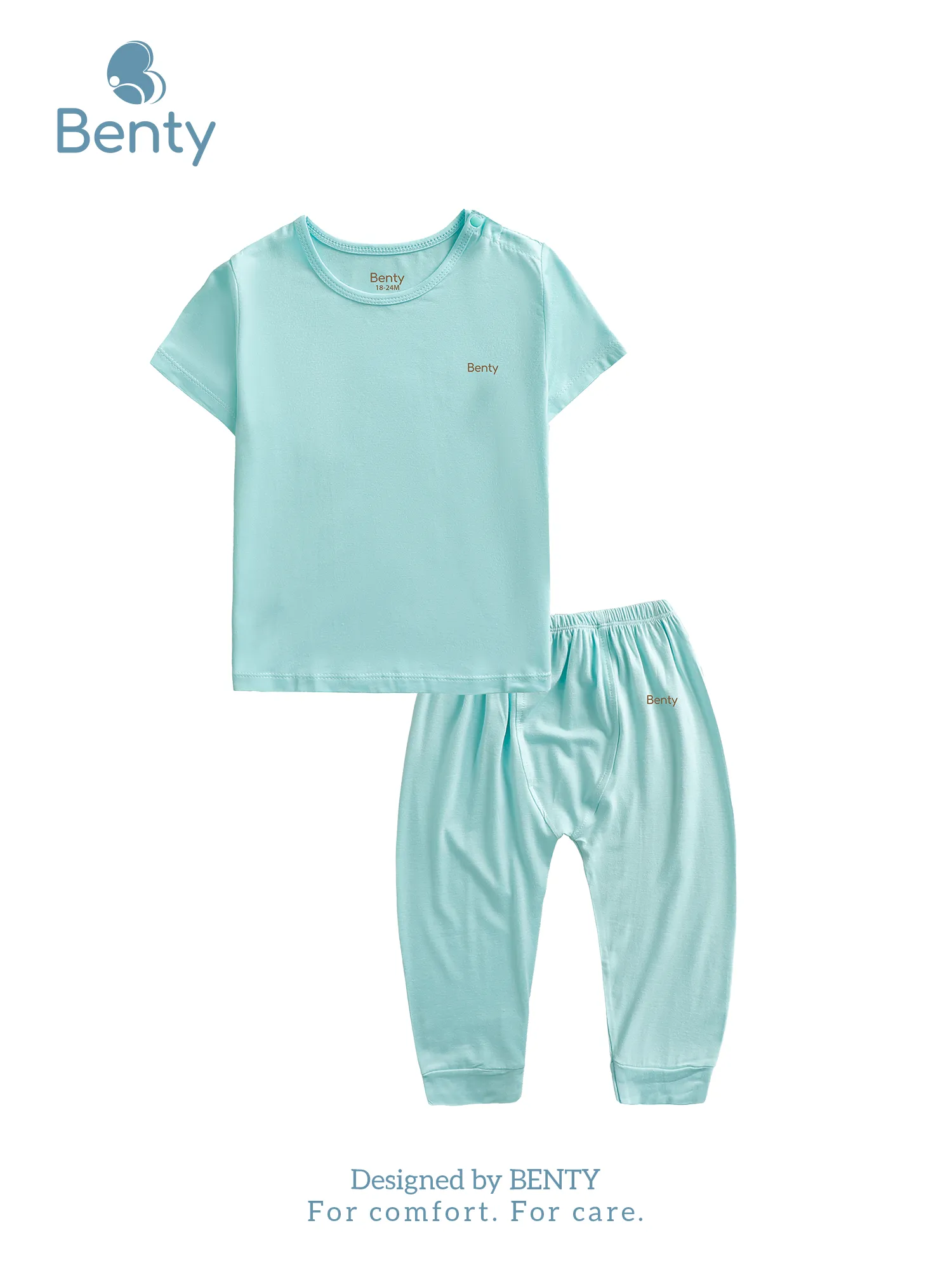 Bộ áo cộc quần dài BENTY trơn basic, cài vai tiện lợi