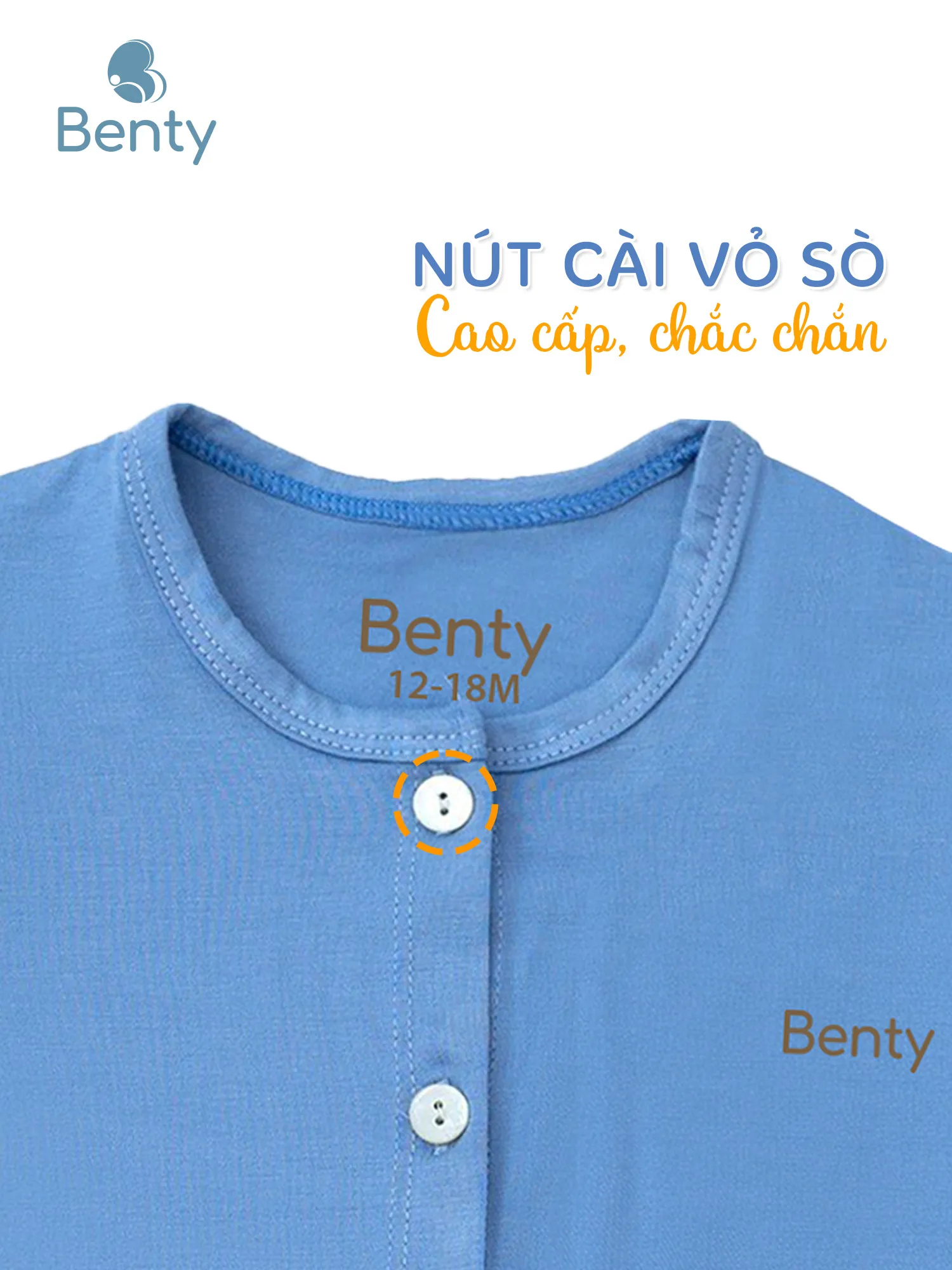 Bộ cộc tay cài thẳng trơn BENTY,chất vải mềm mịn